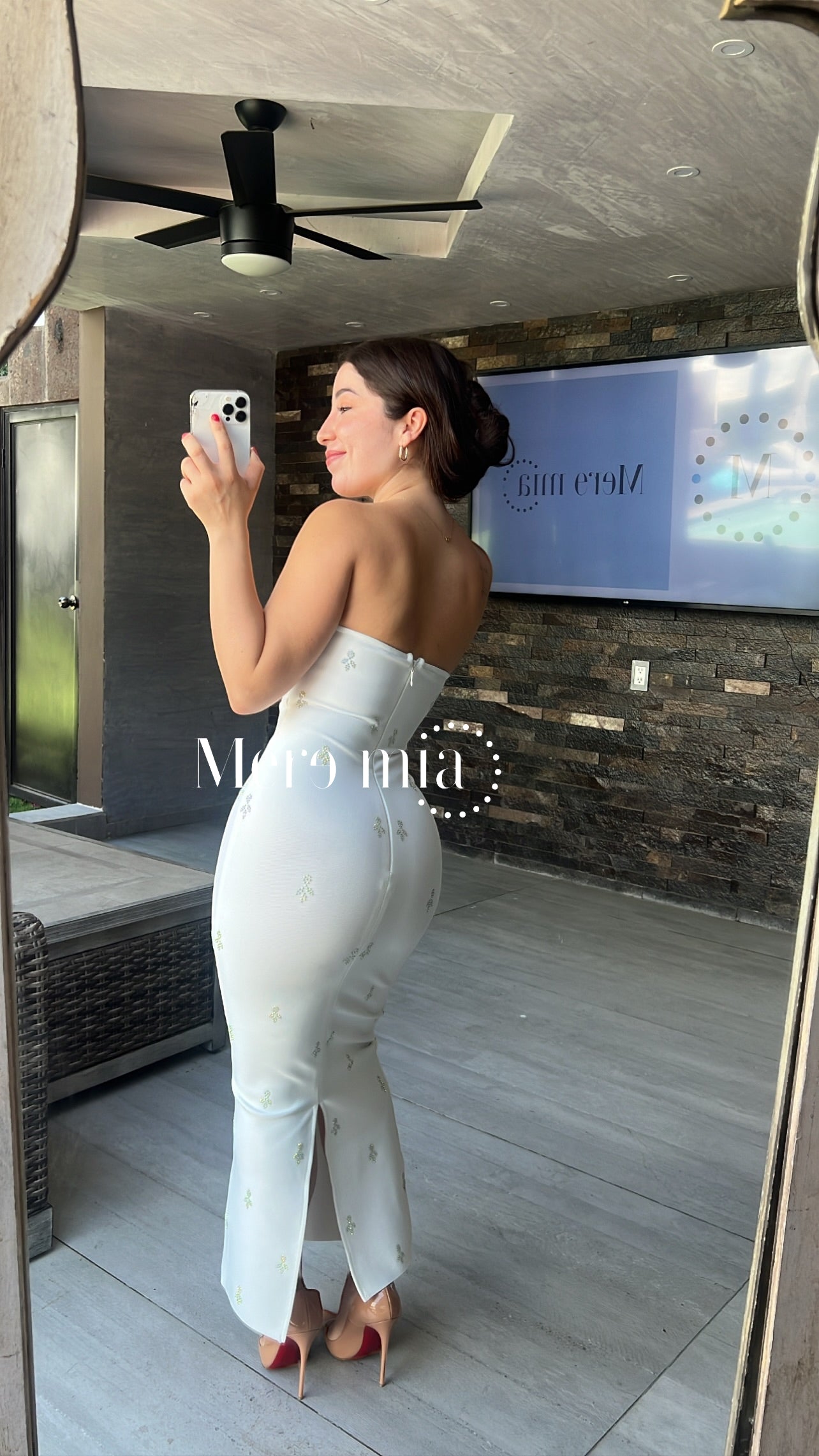 Vestido blanco largo strapples