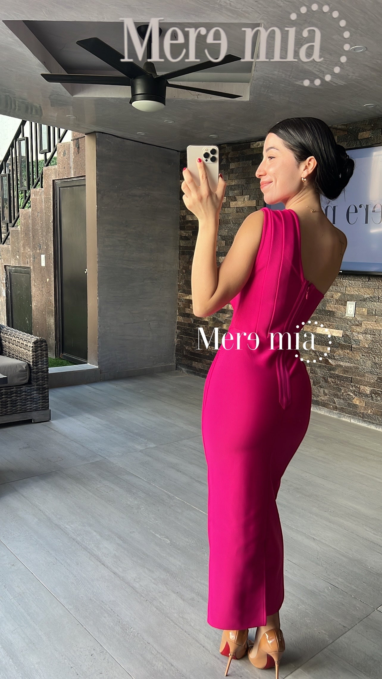 Vestido hombro bugambilia