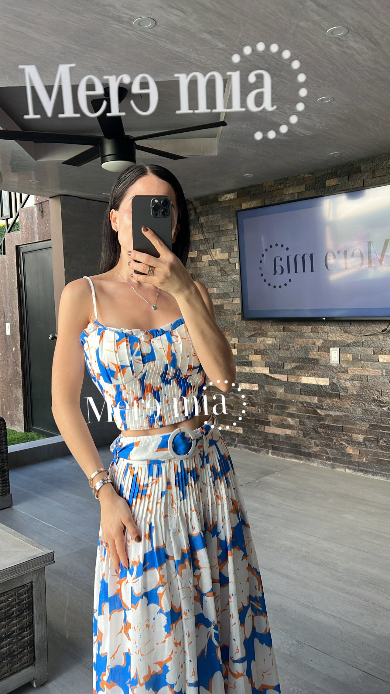 Conjunto flores azul