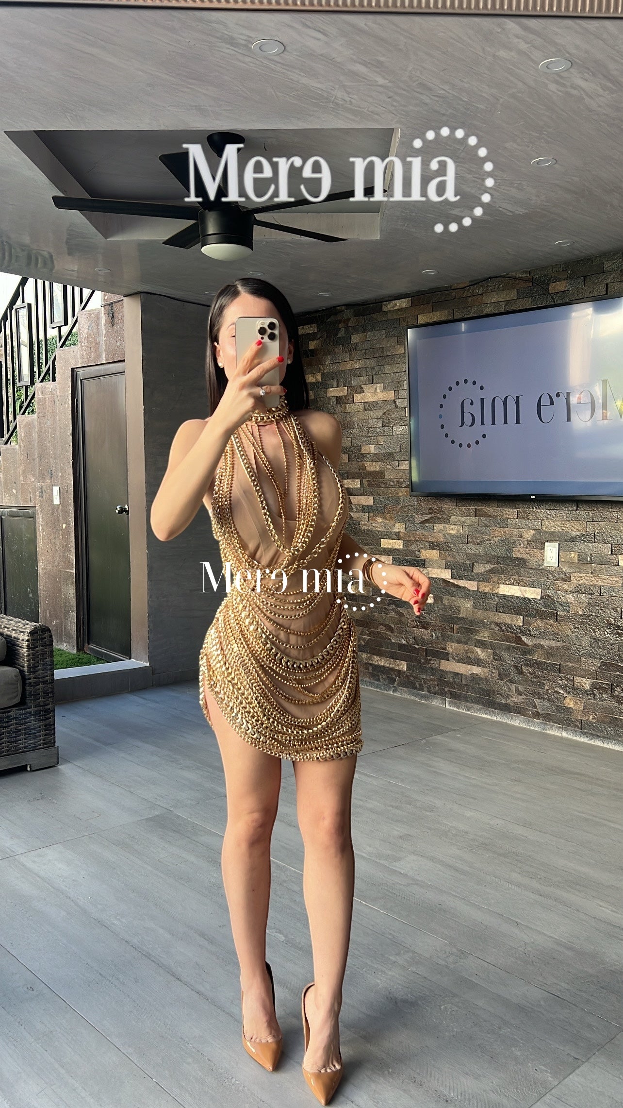 Vestido cadenas cuello