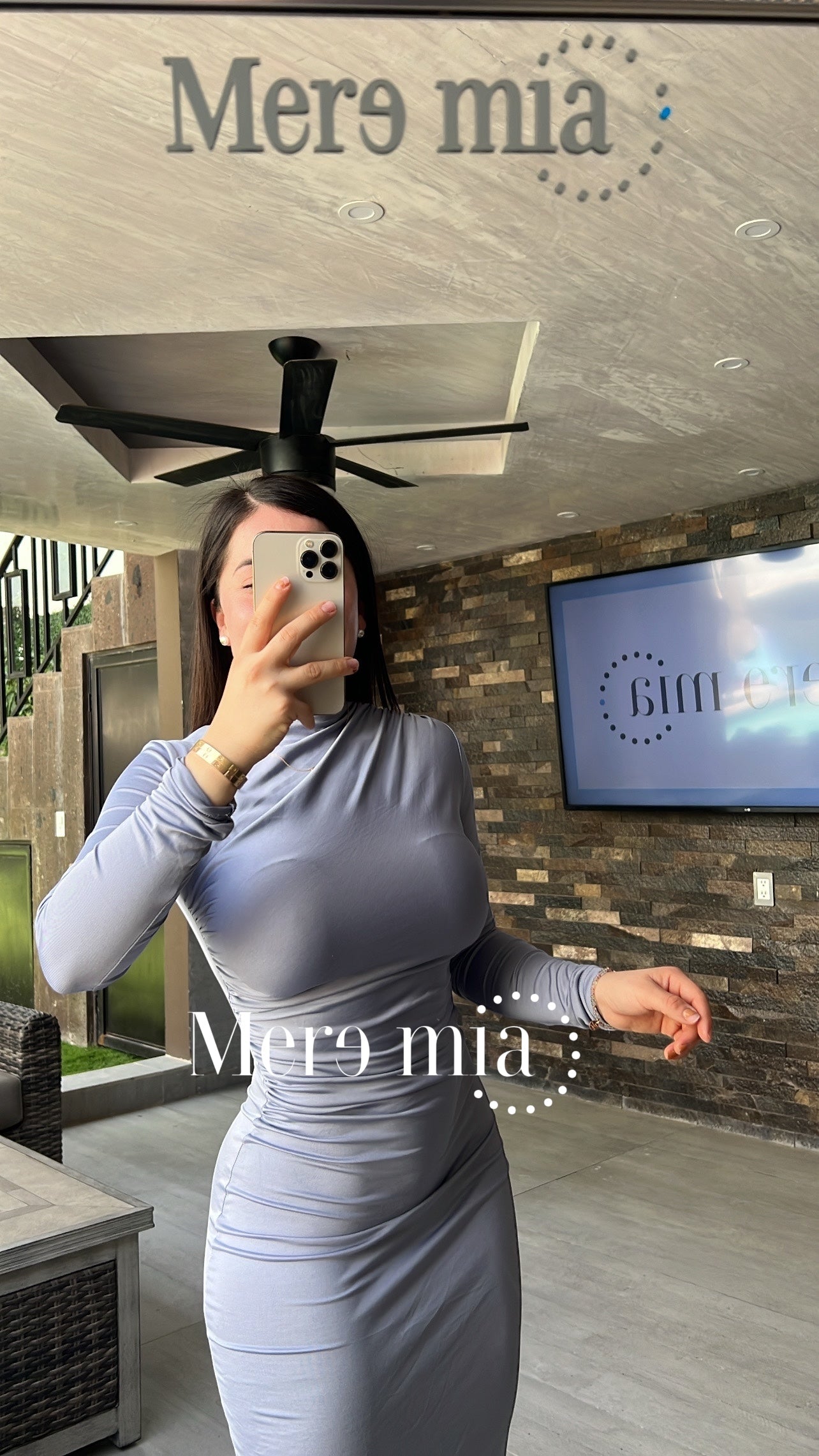 Vestido gris plisado ml