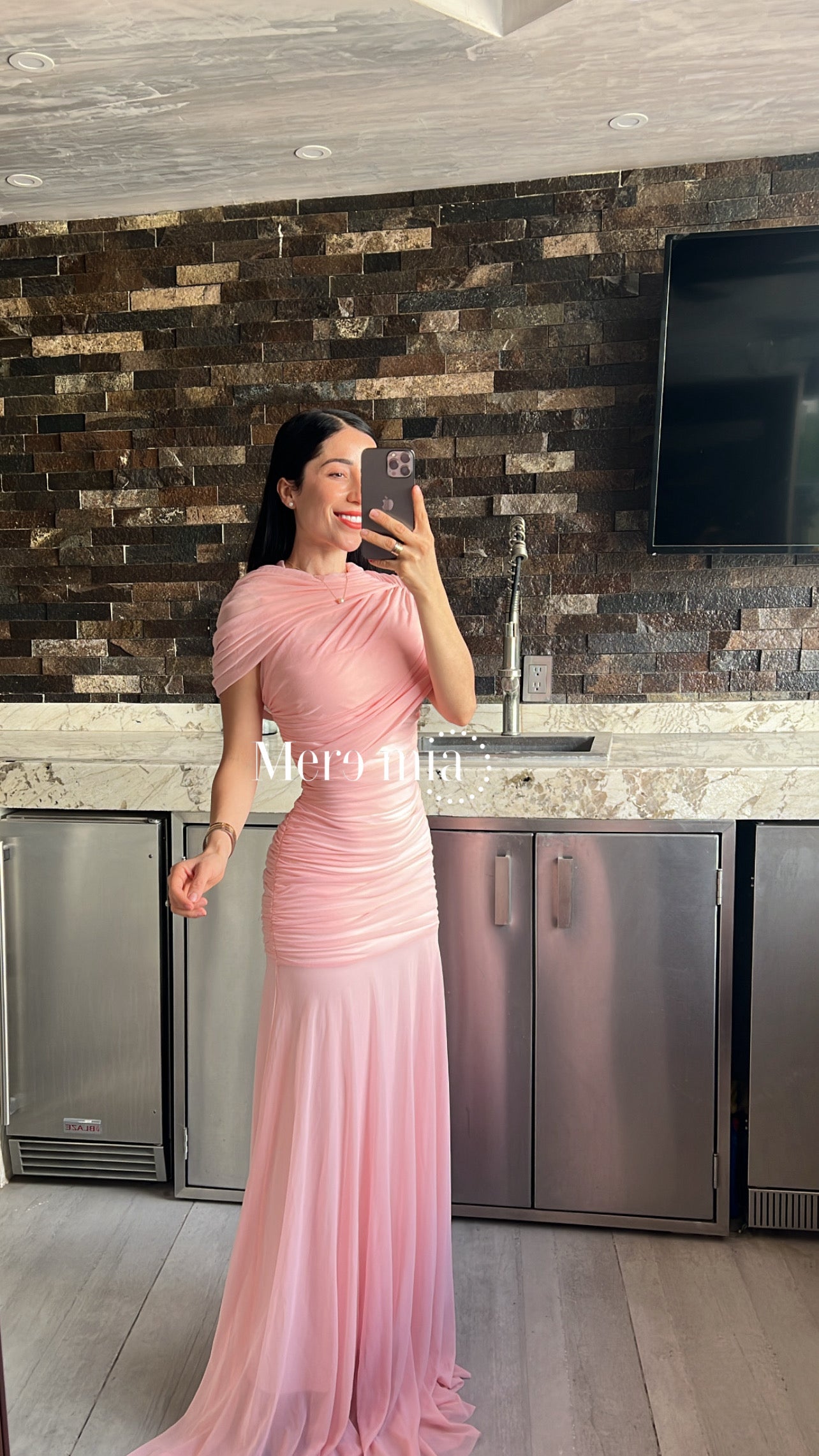 Vestido plisado chal