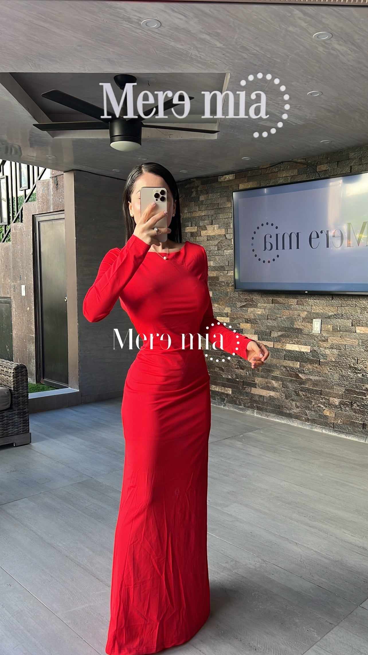 Vestido rojo espalda hoja