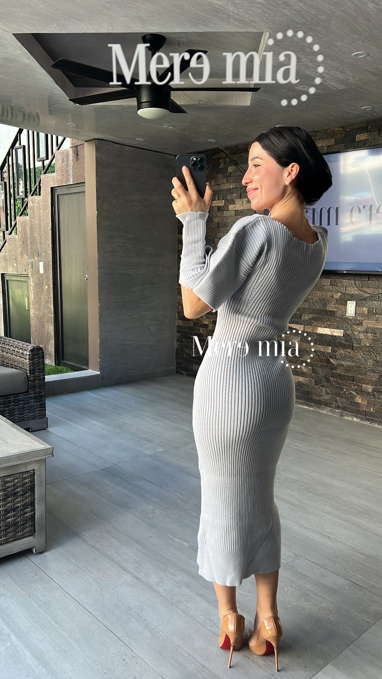 Vestido gris sweater
