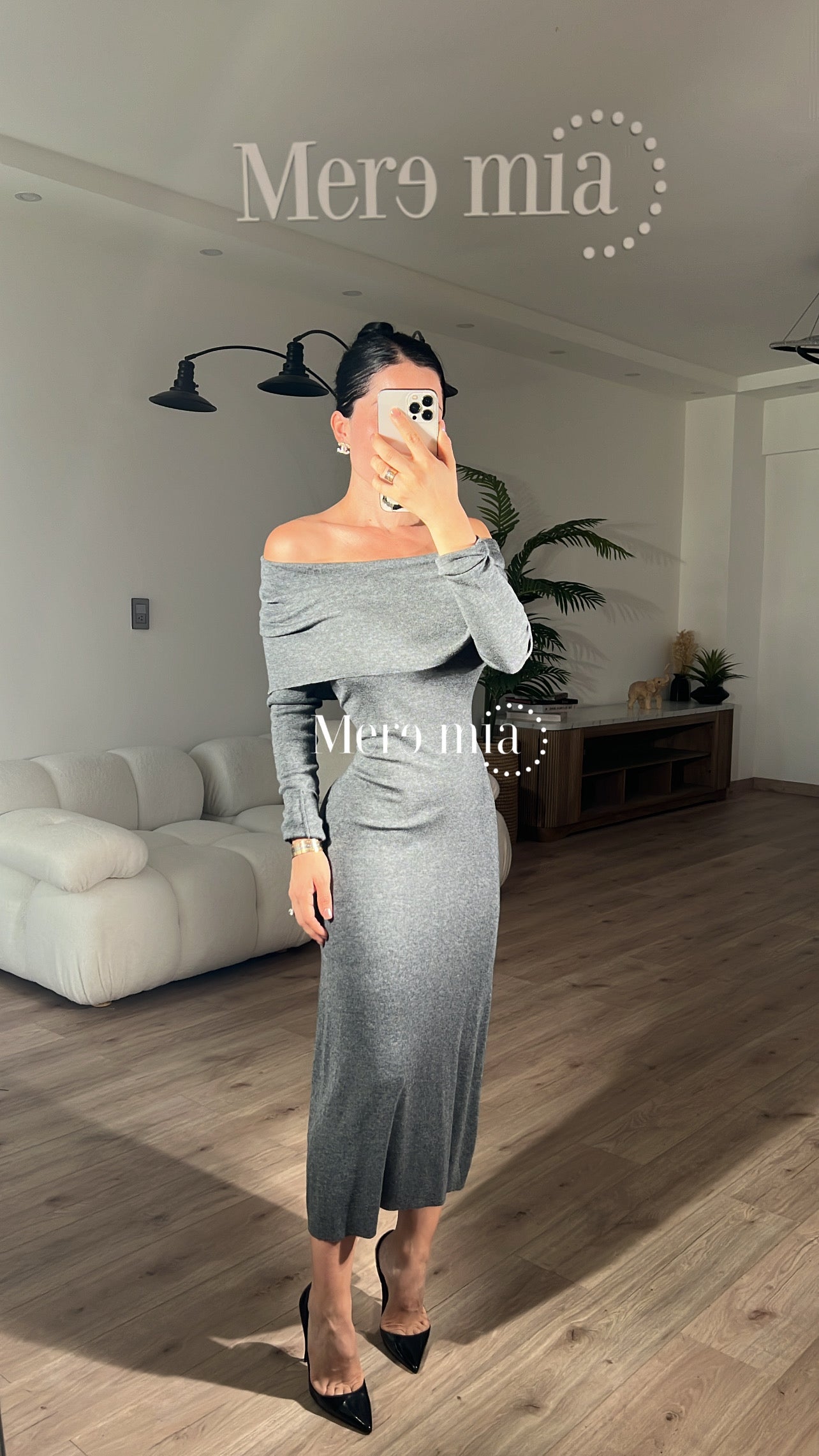 Vestido sweater gris ob