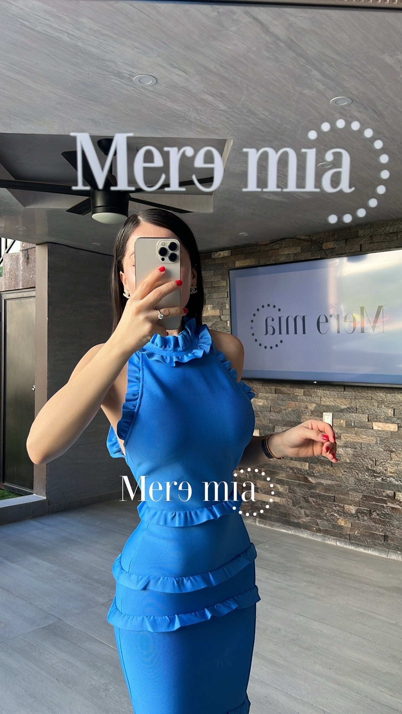 Vestido azul esc olanes