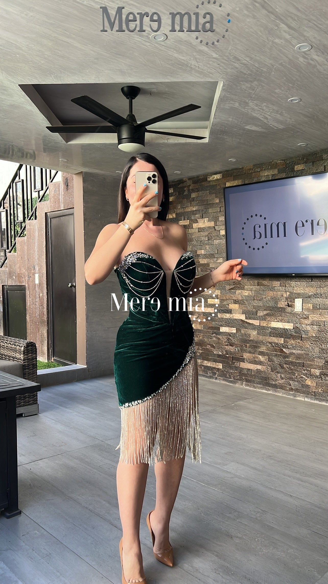 Vestido verde terc barbas