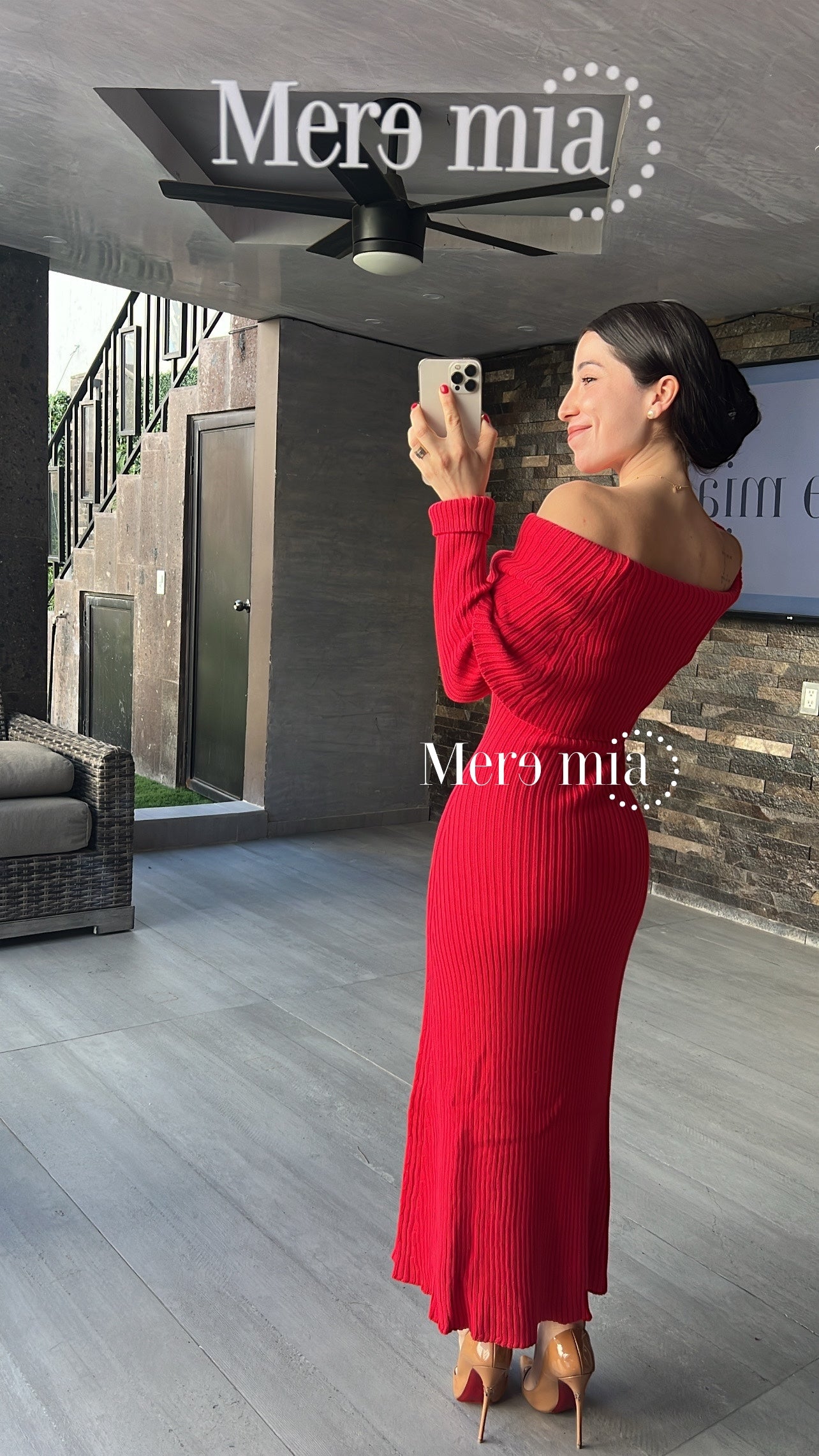Vestido rojo sweater hom