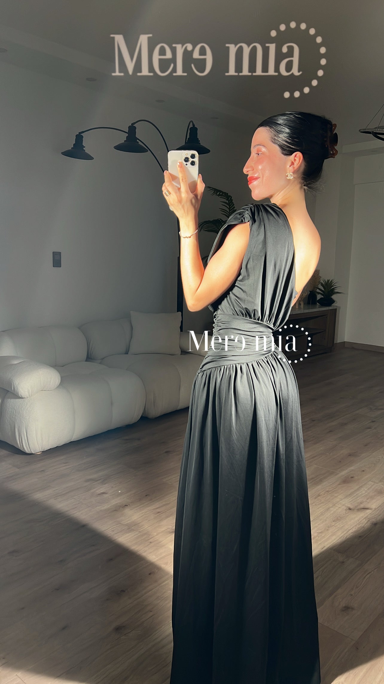Vestido hombro plisado