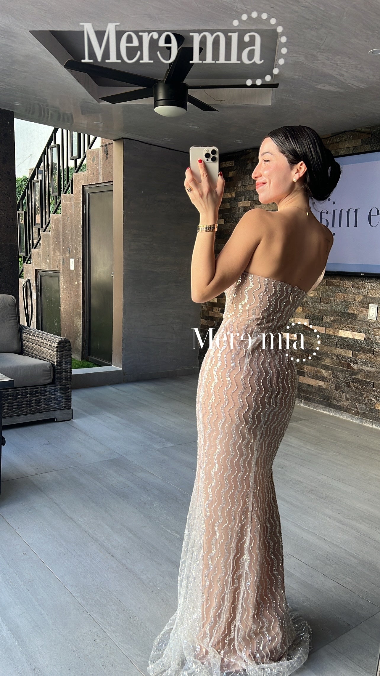 Vestido tul moño mel