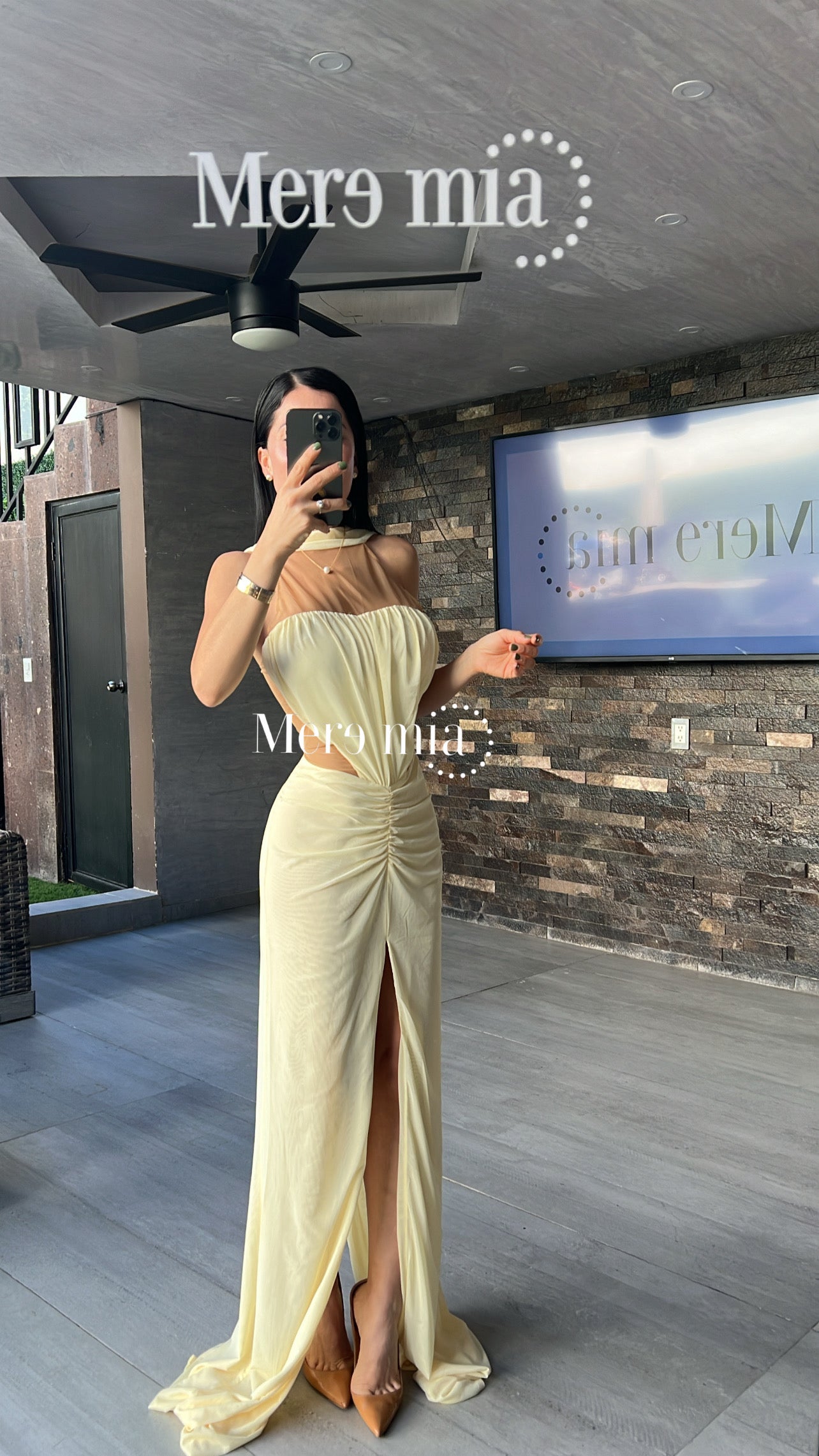 Vestido amarillo malla