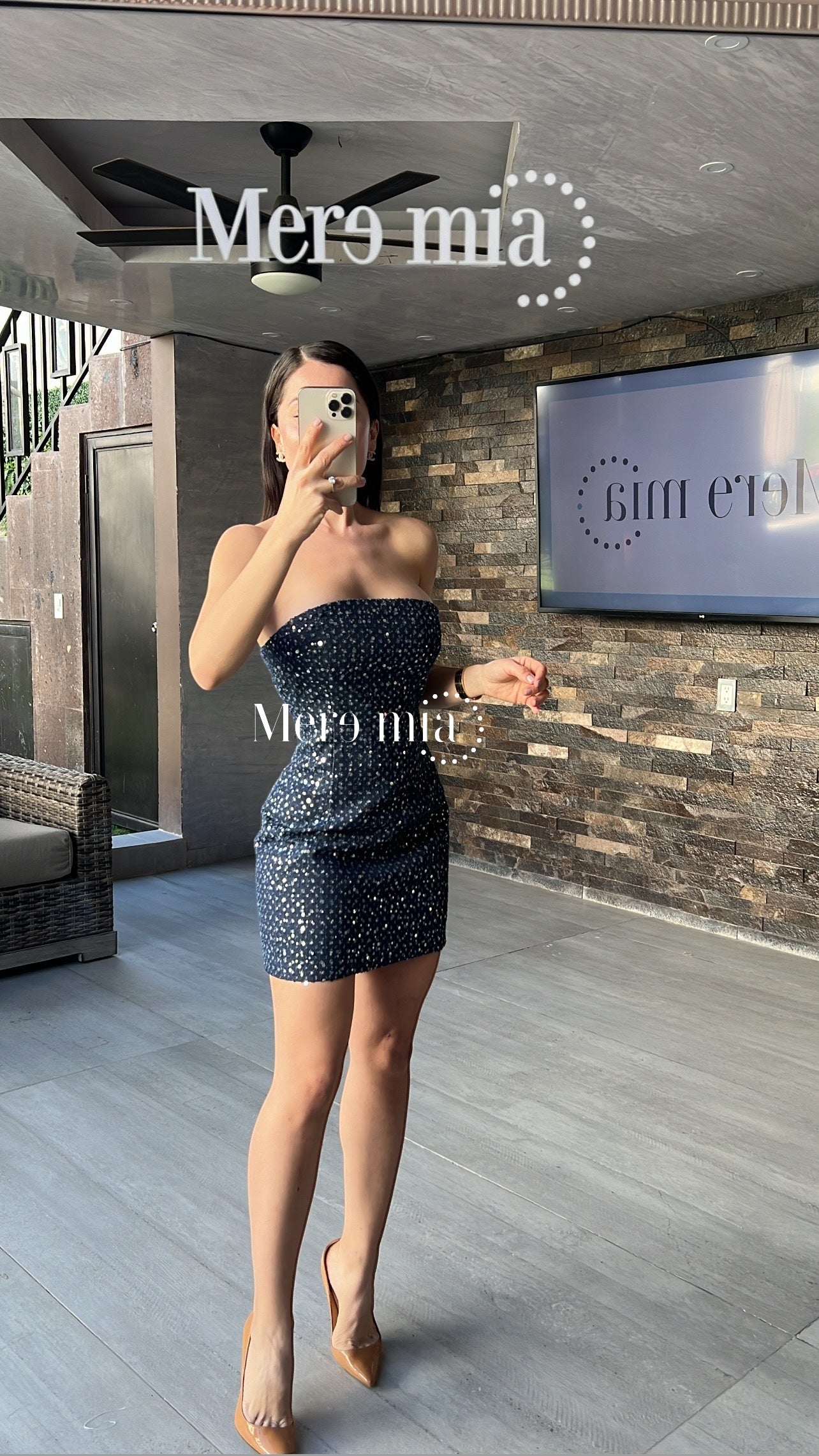 Vestido corto brillos