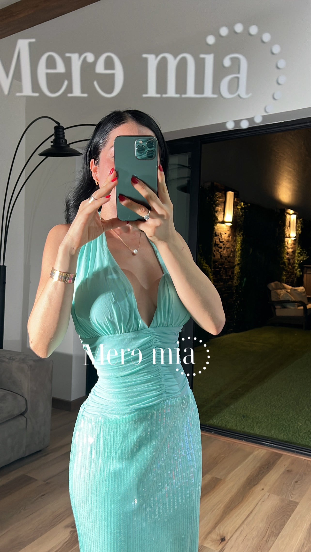 Vestido menta halter v
