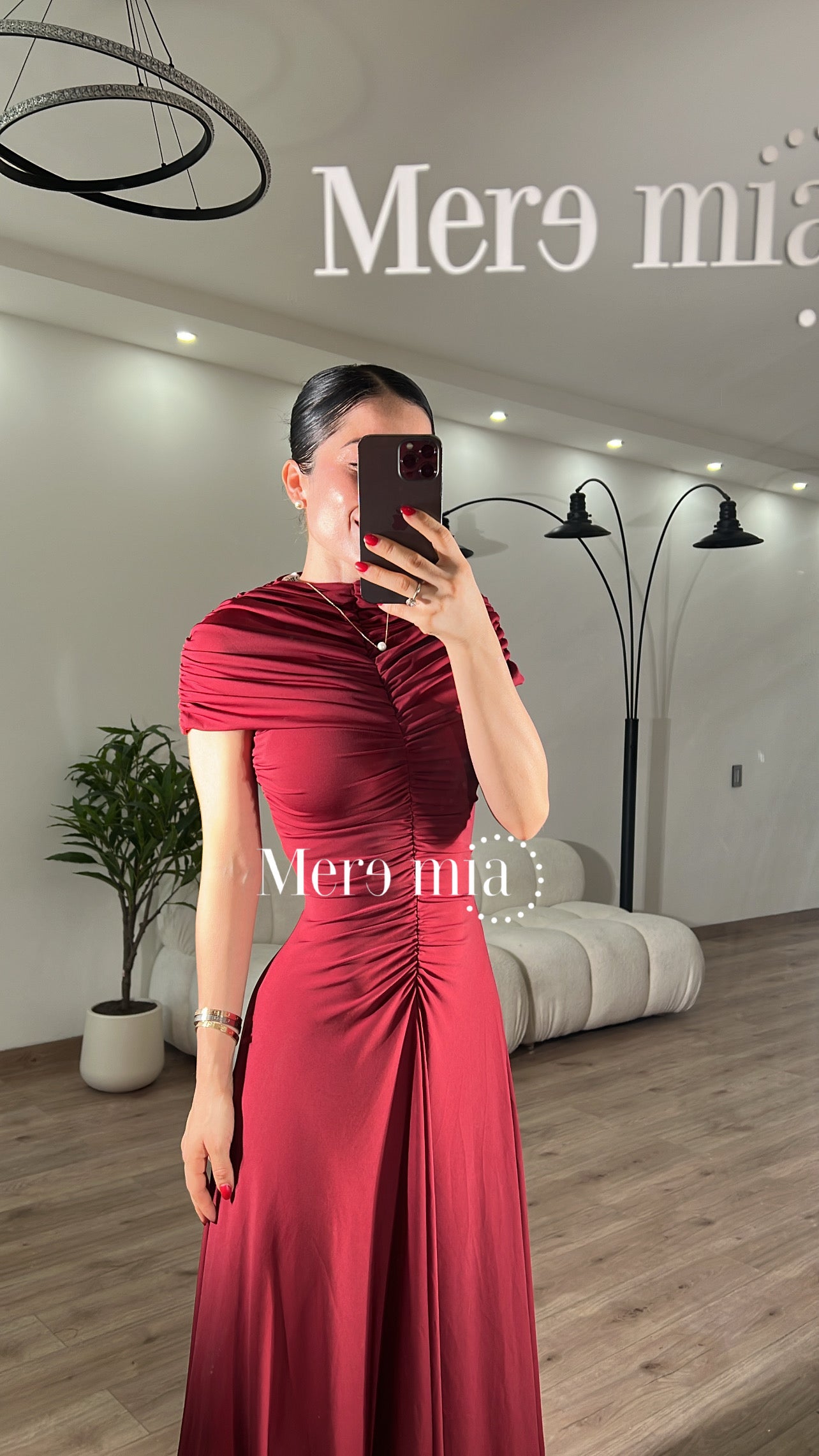 Vestido chal plisado cuello