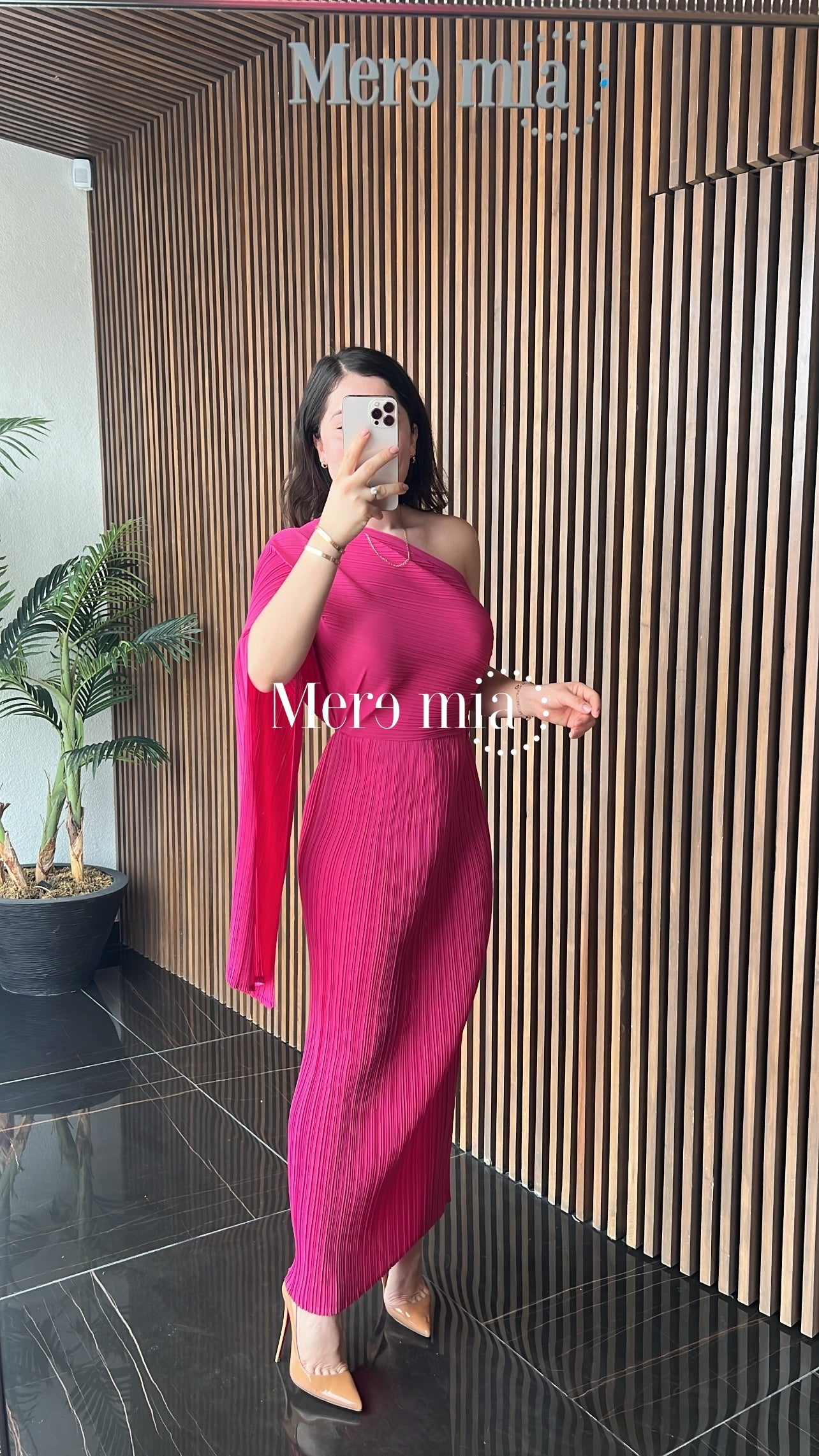 Vestido bugambilia plisado esc