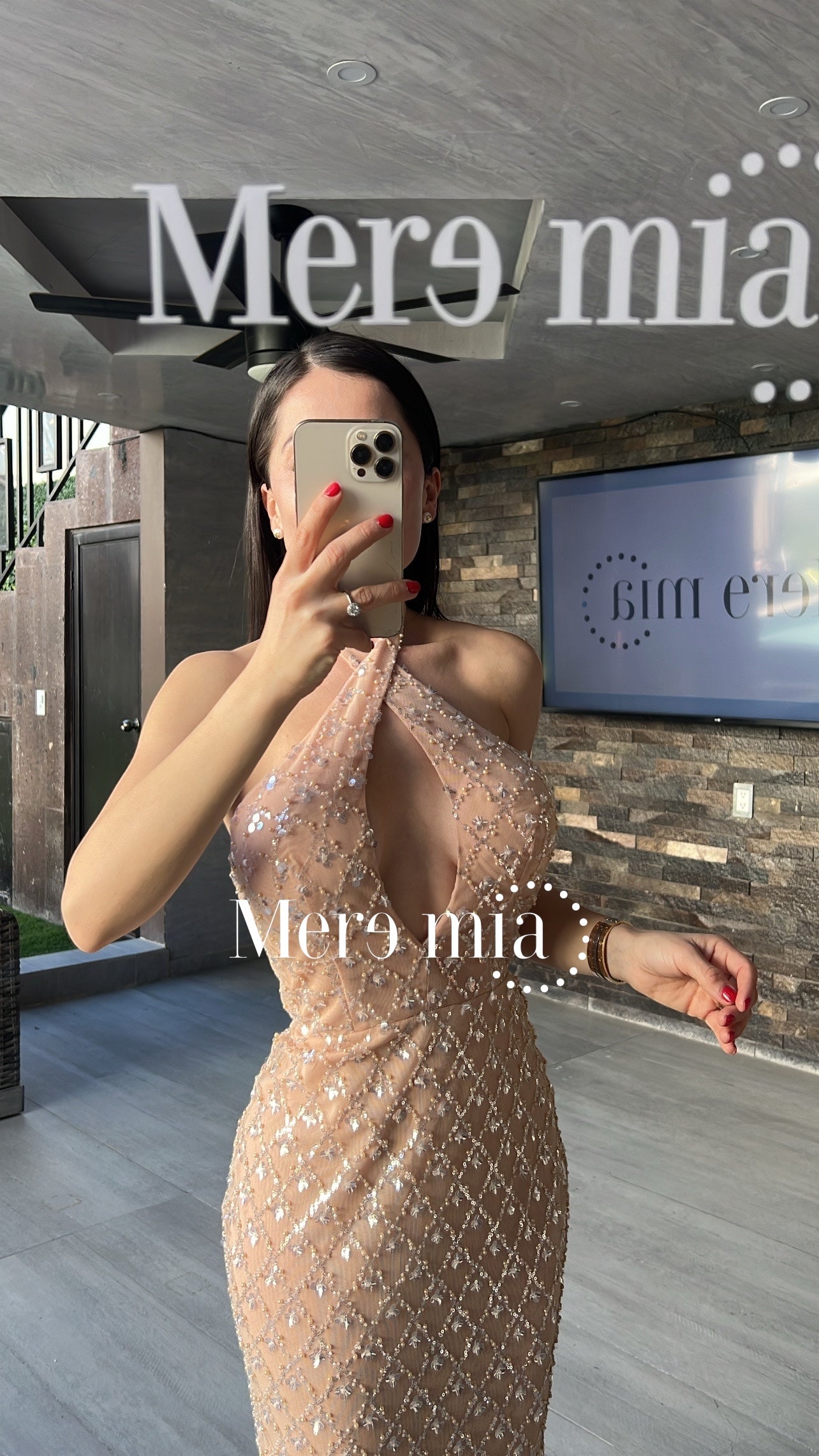 Vestido lent cobre halter