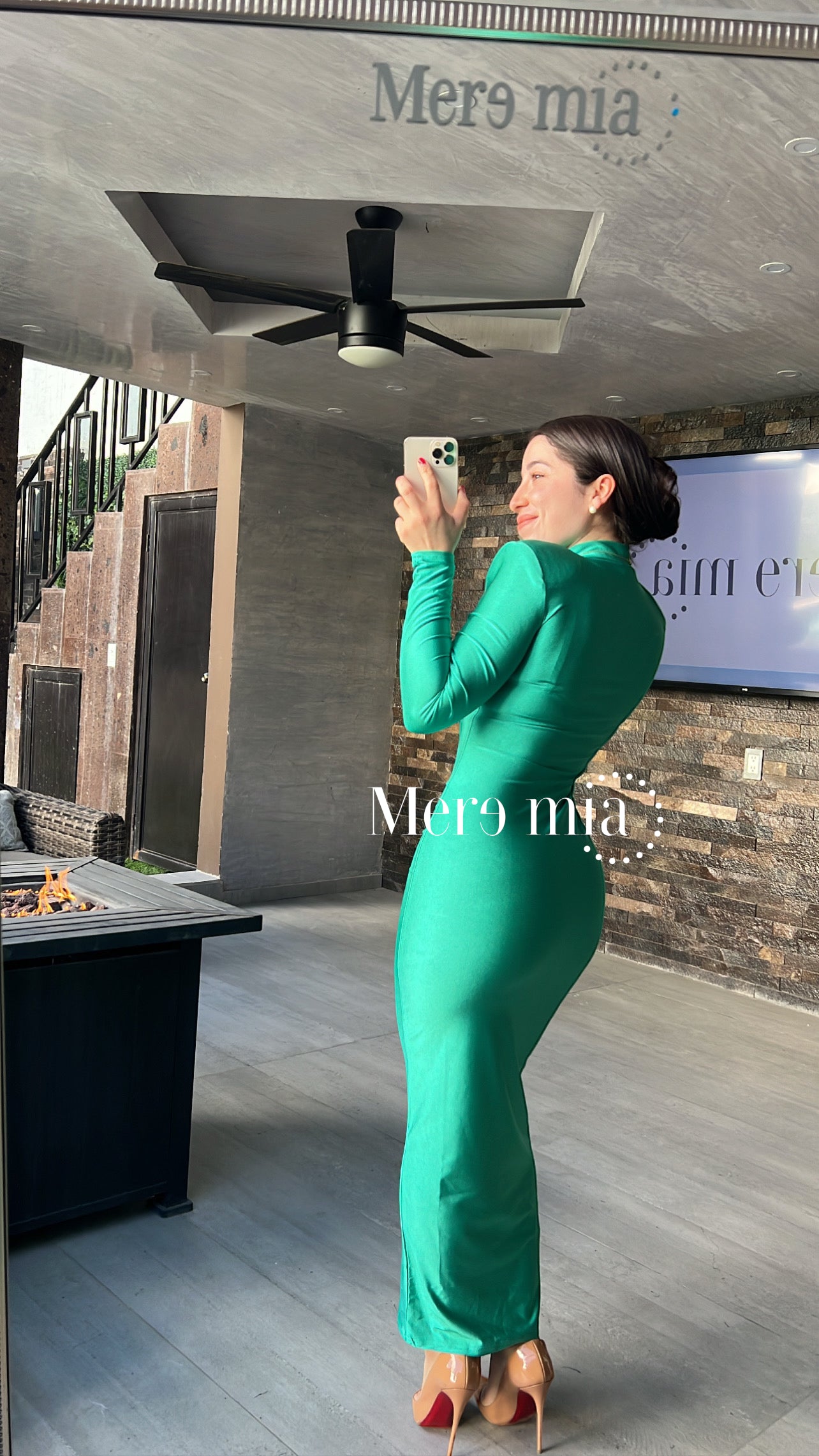 Vestido verde stretch