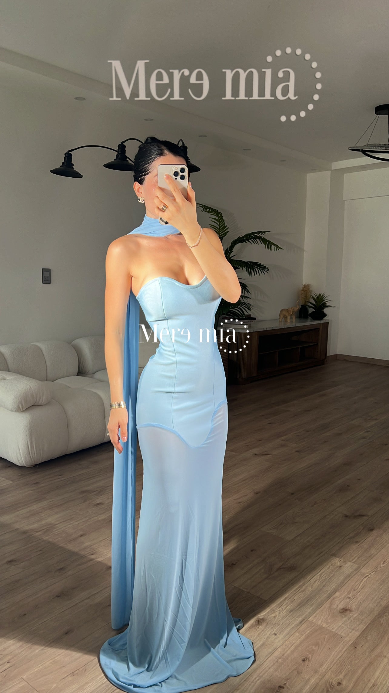 Vestido azul strapp