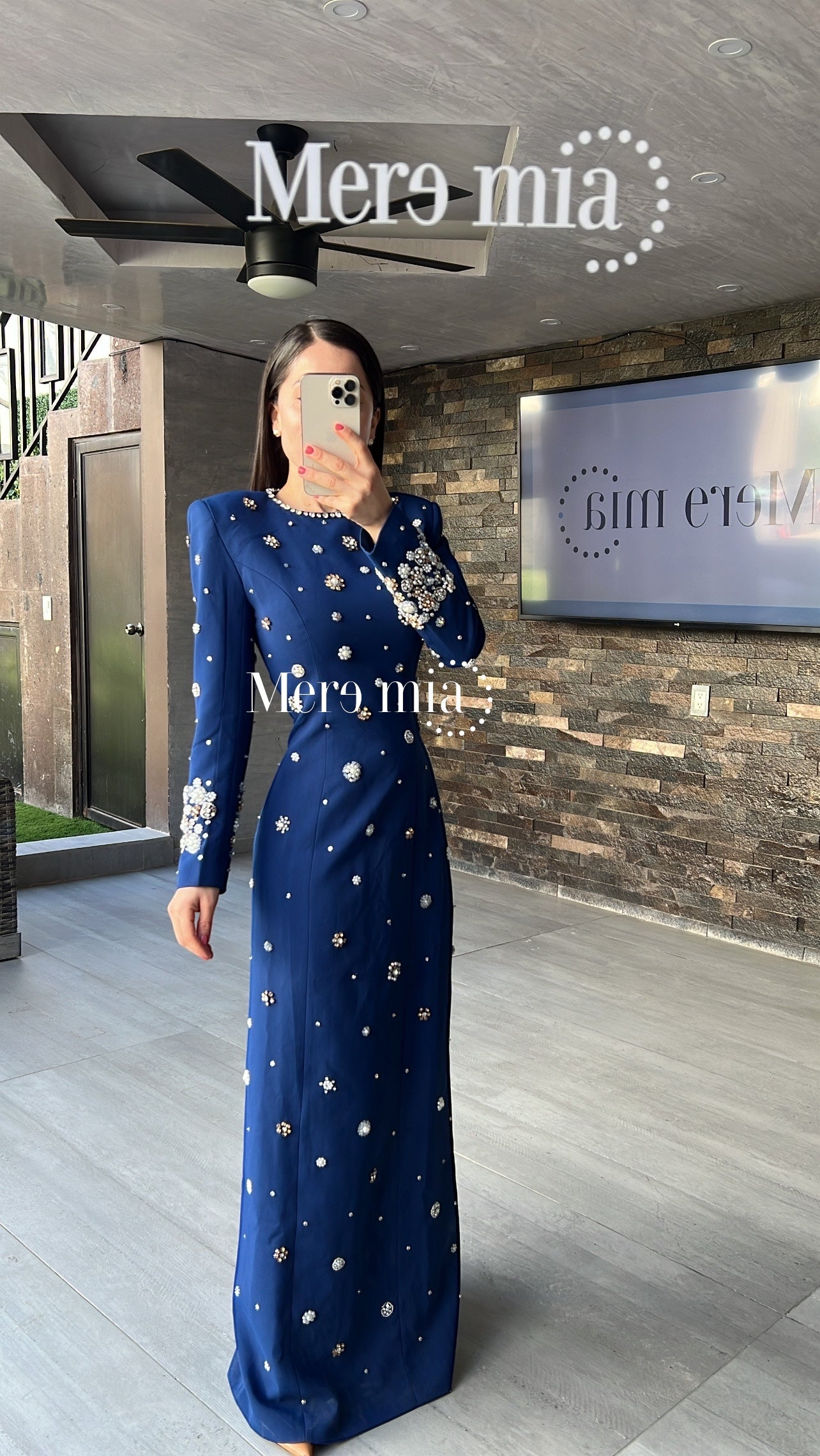 Vestido azul circ apl