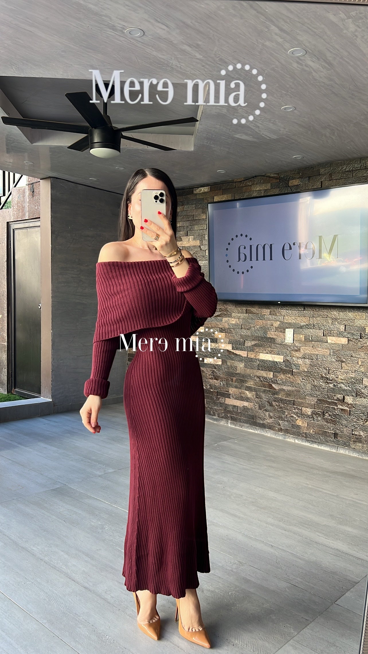 Vestido tinto sweater hom