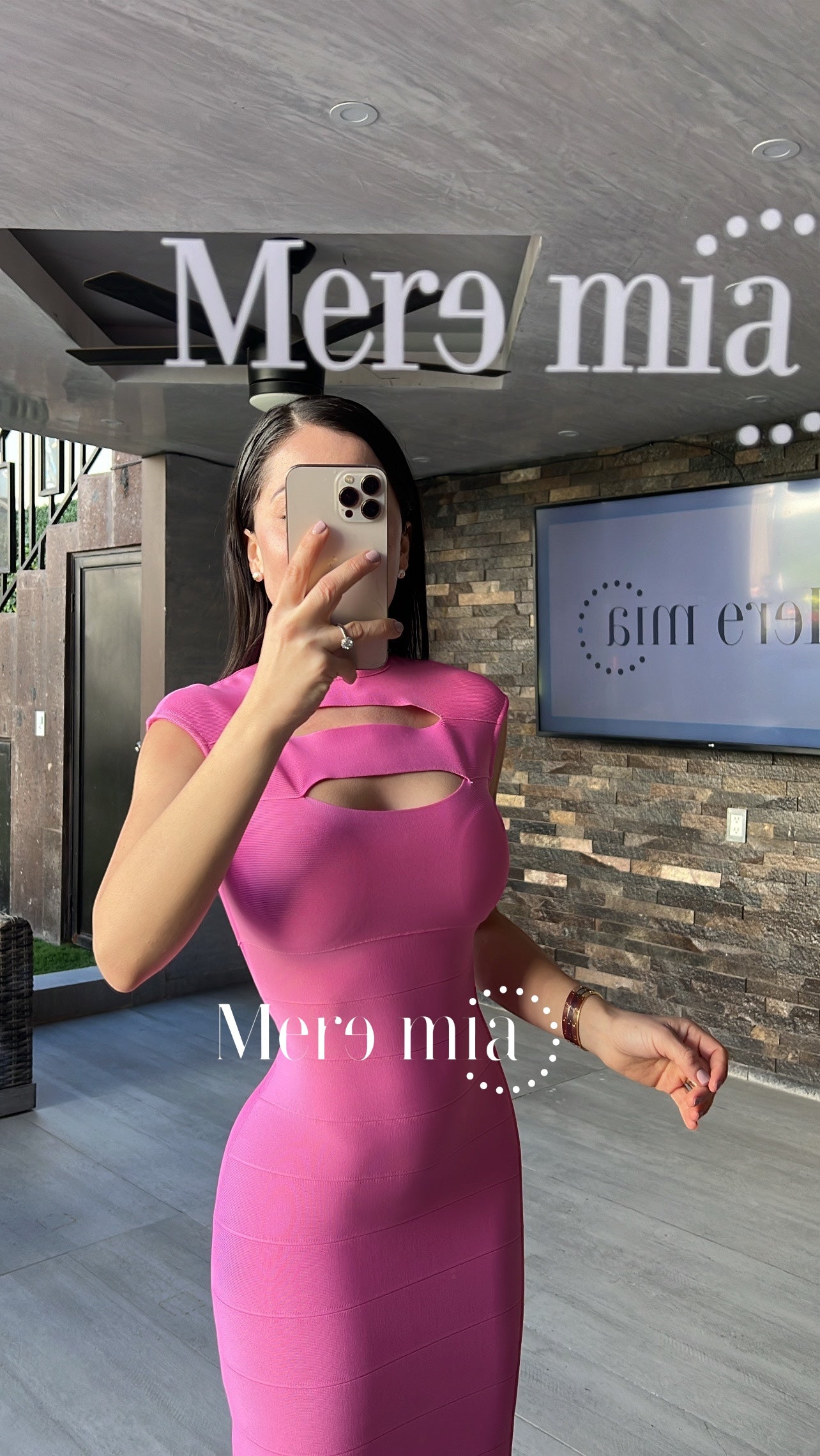 Vestido rosa rayas pech