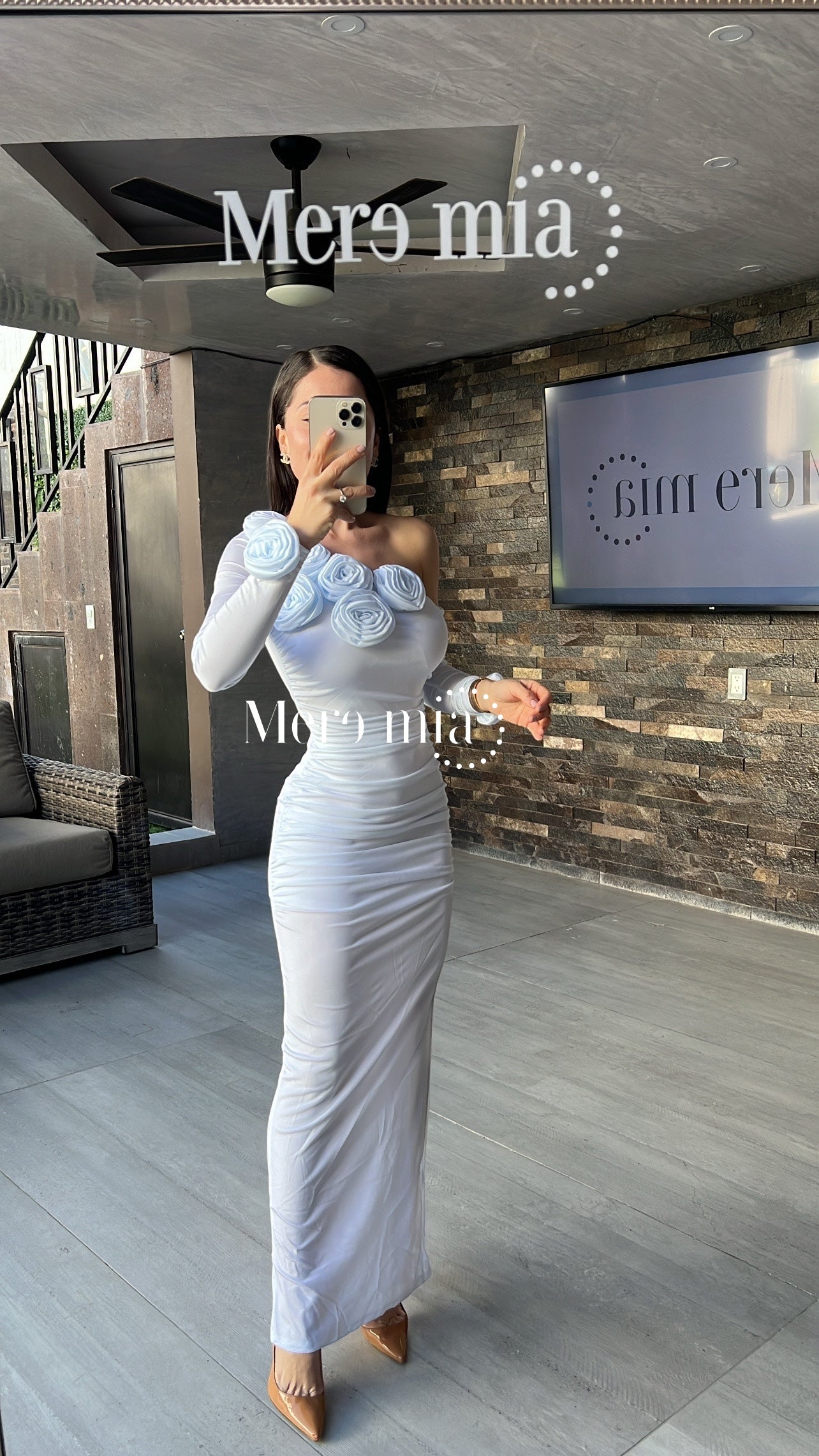 Vestido plisado flores