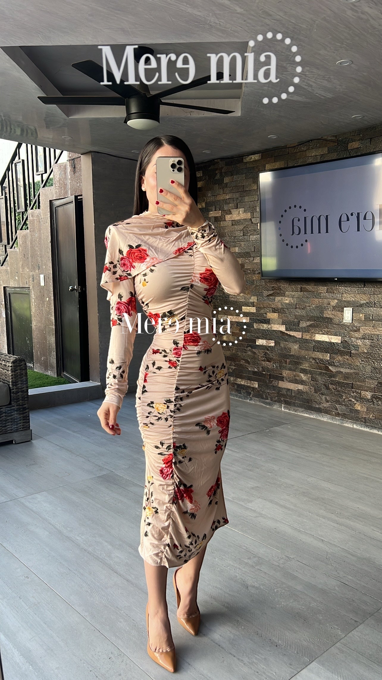 Vestido plisado flores