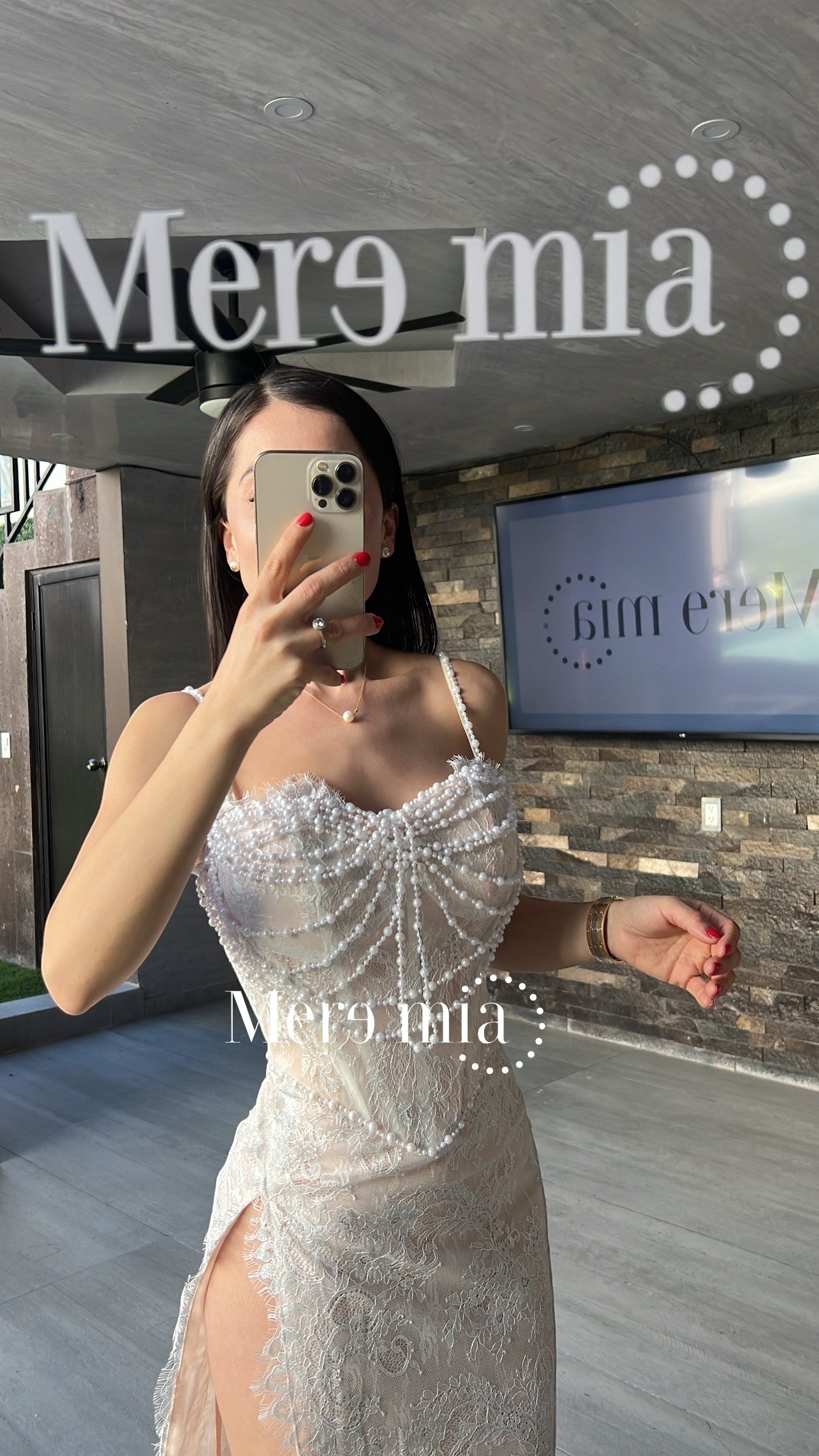 Vestido encaje blanco largo