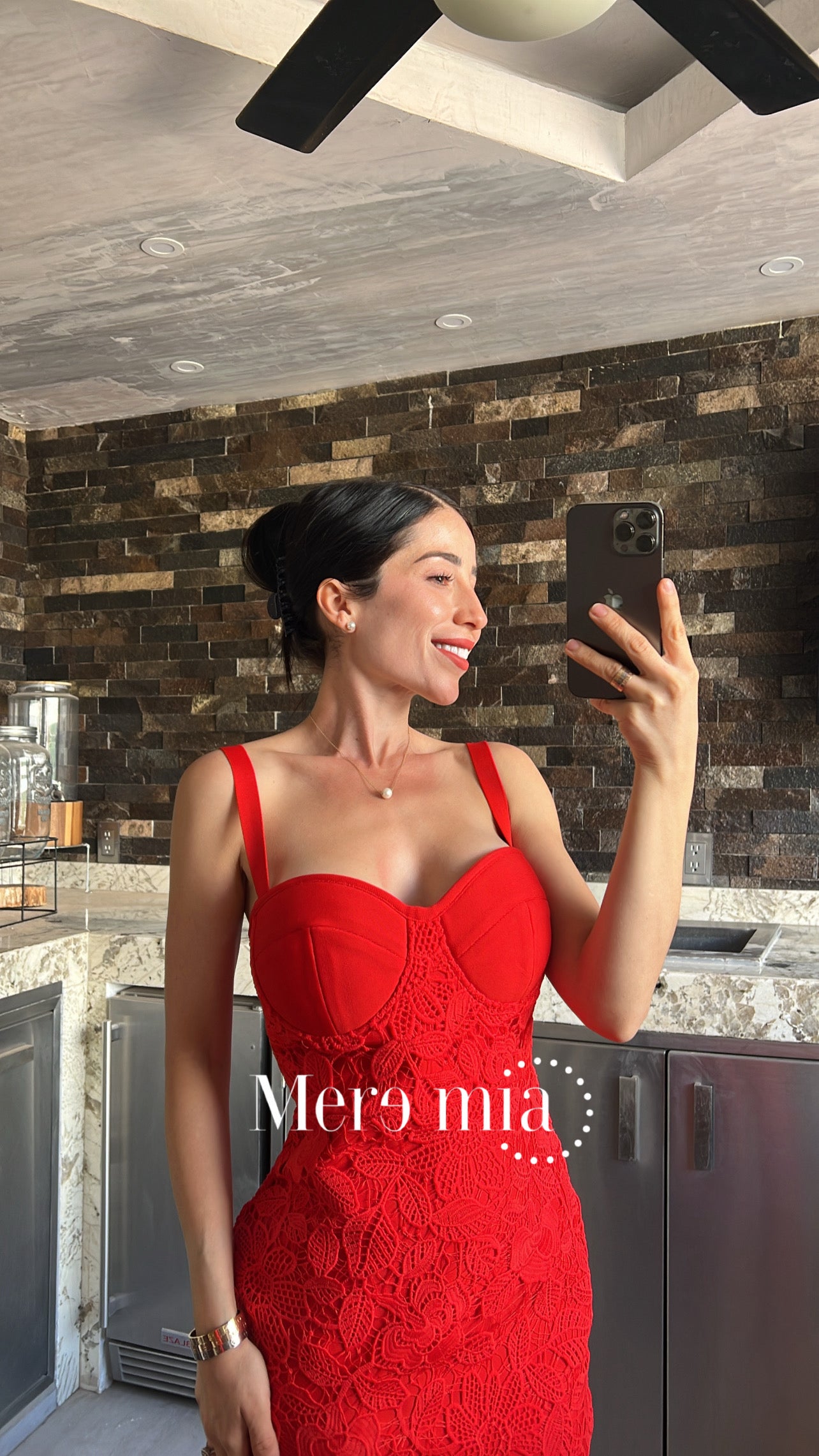 Vestido rojo encaje copas