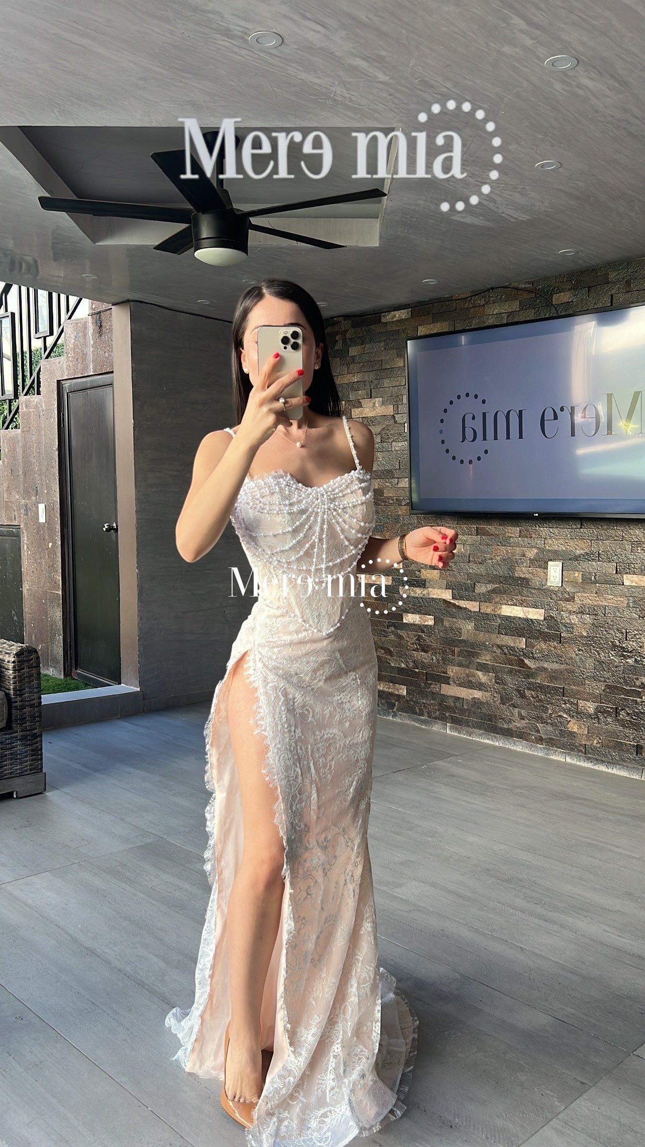 Vestido encaje blanco largo