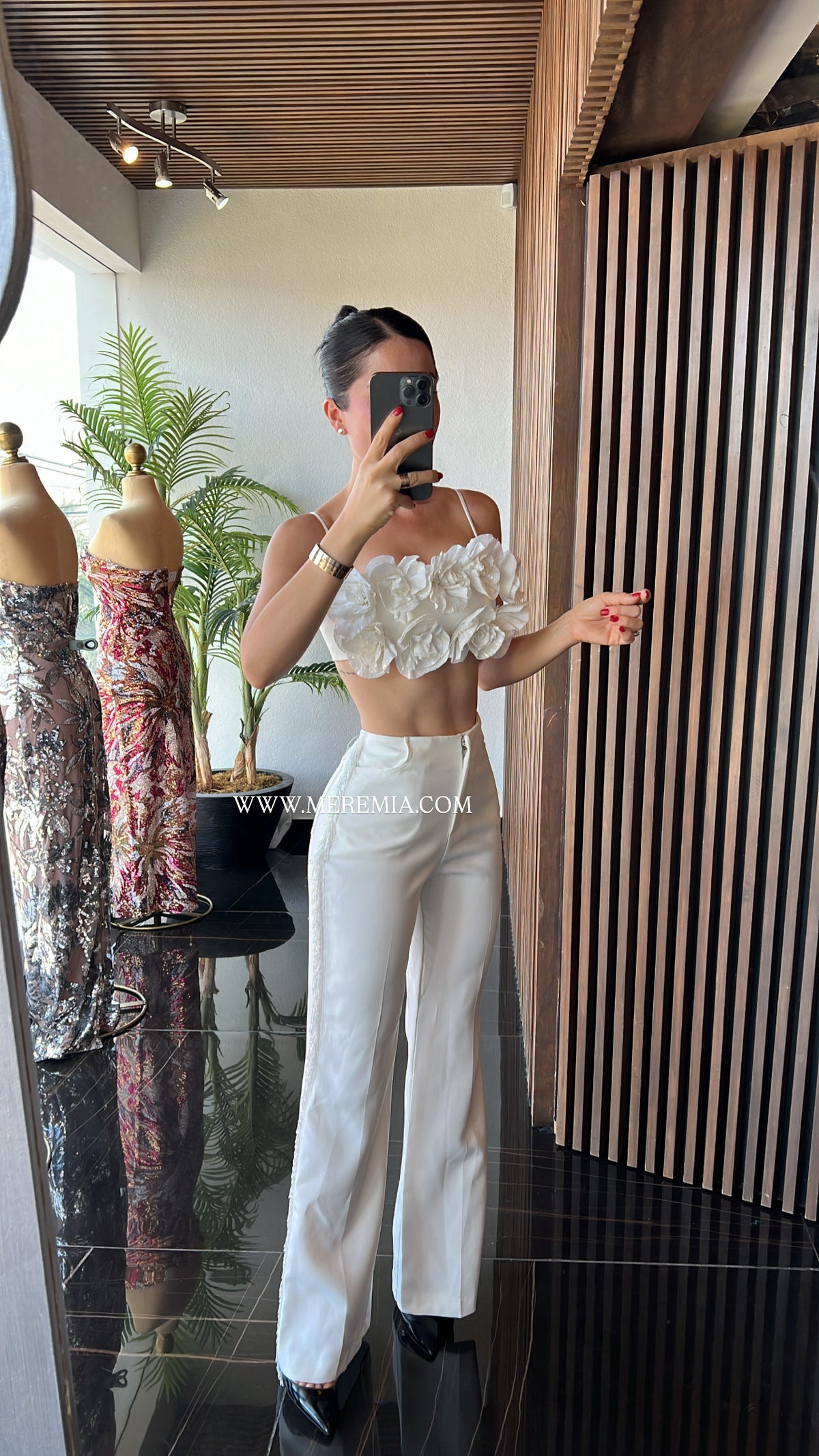 Conjunto pantalón top flores
