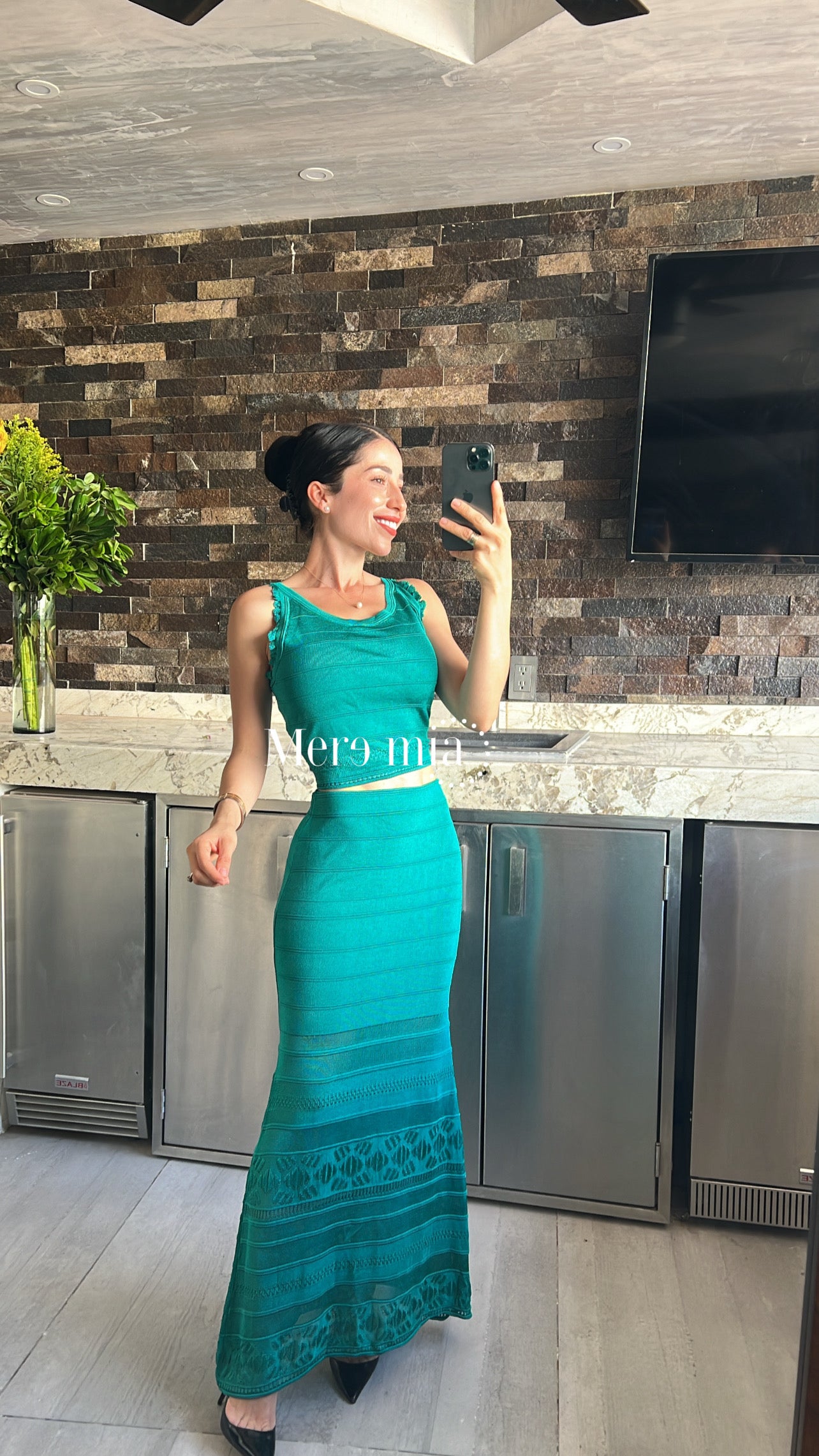 Conjunto verde knitted