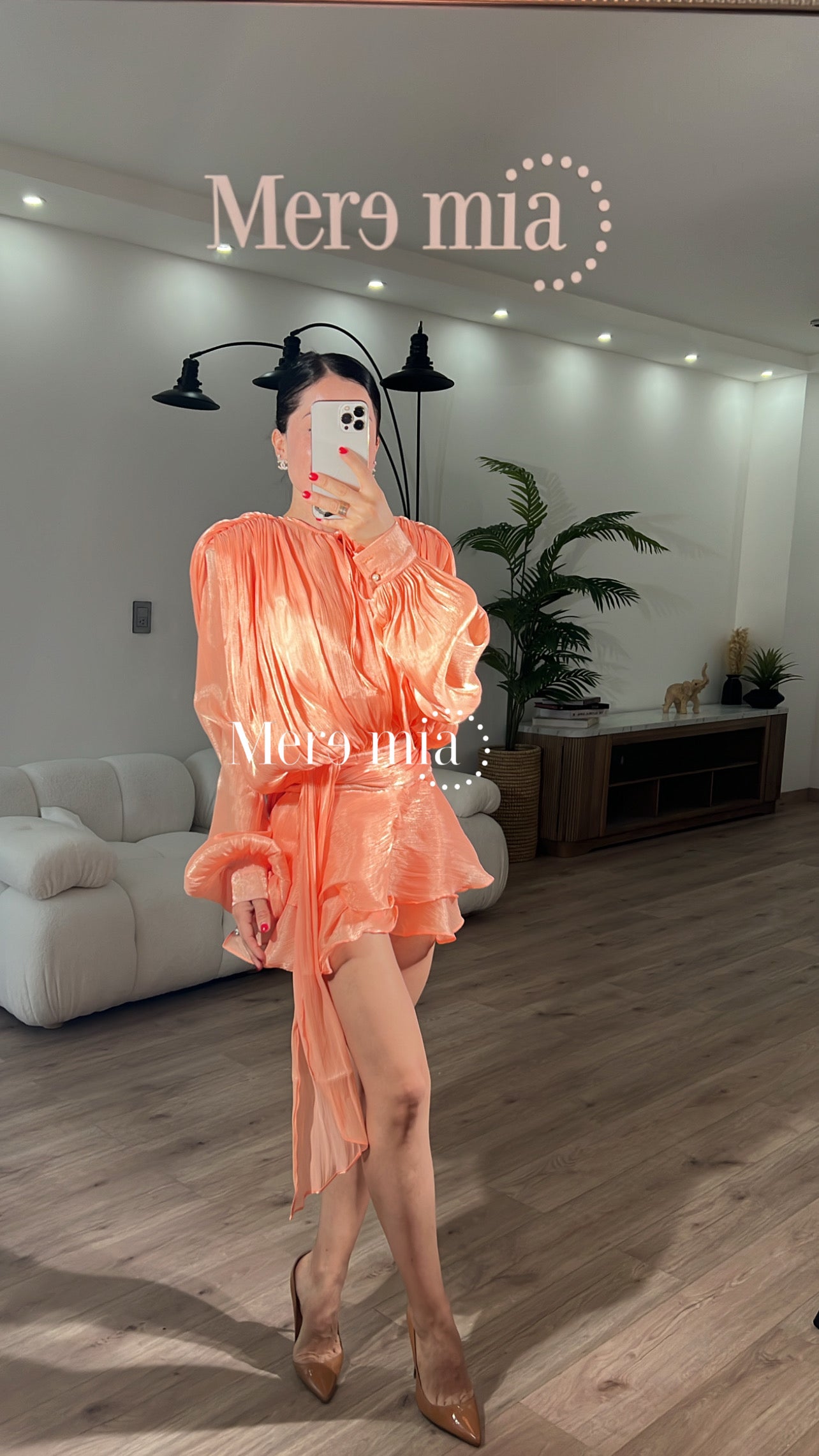Vestido naranja olanes