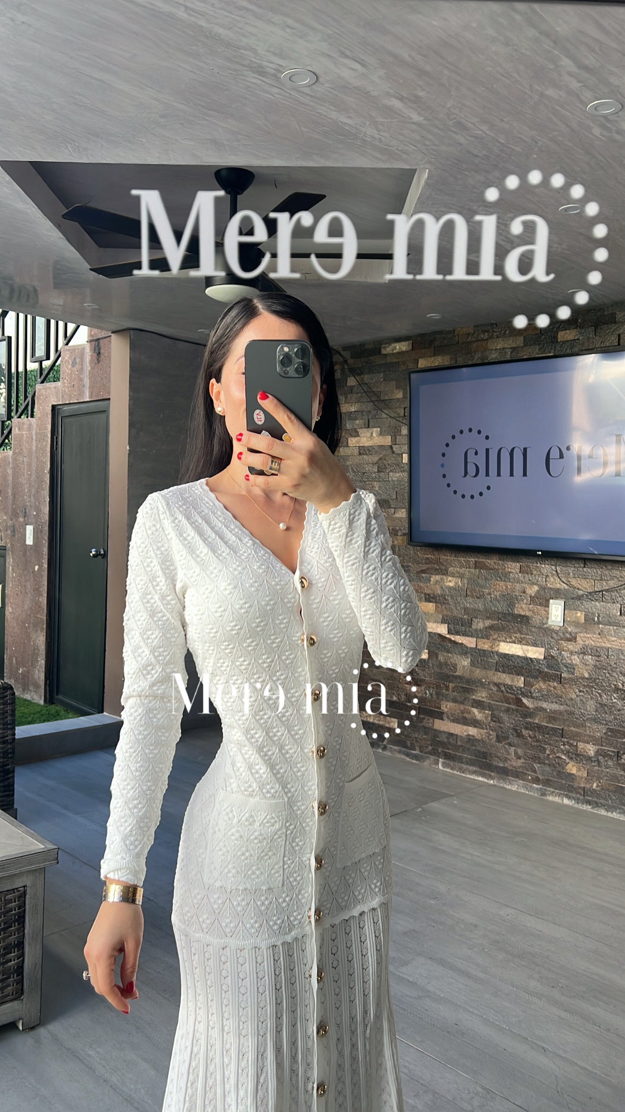 Vestido blanco rayado botones