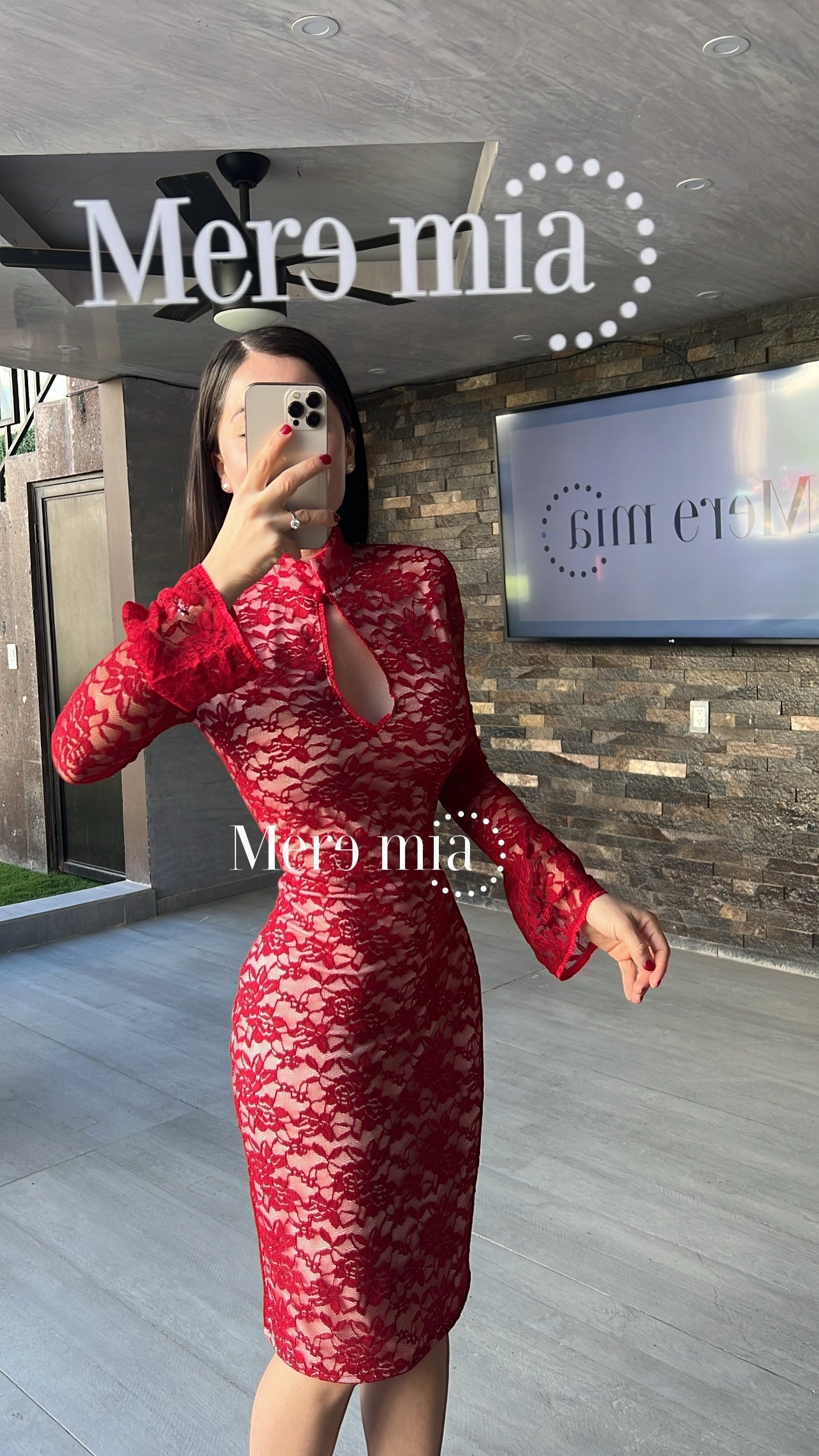 Vestido tinto encaje ml