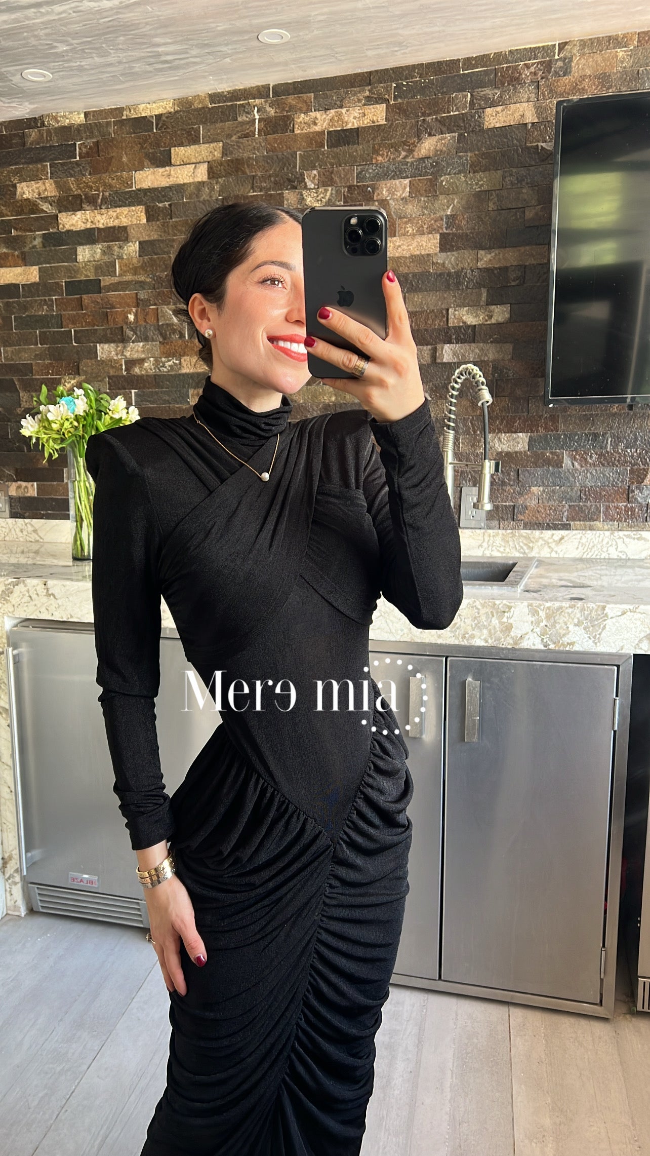 Vestido plisado cruzado