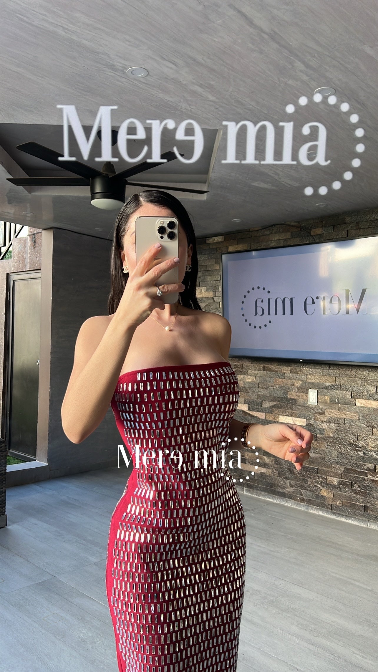 Vestido tinto apl rect