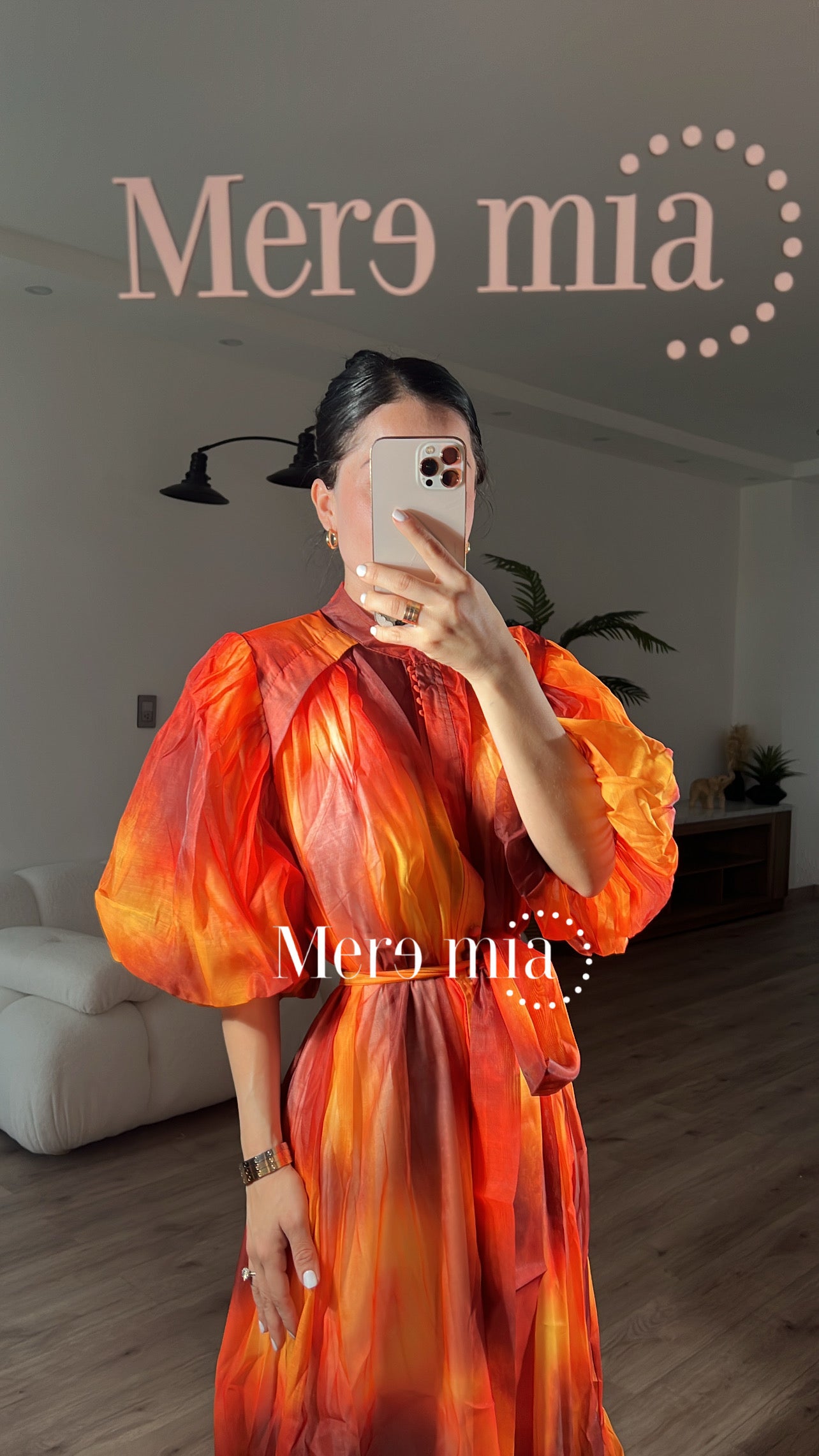 Vestido naranja manchas
