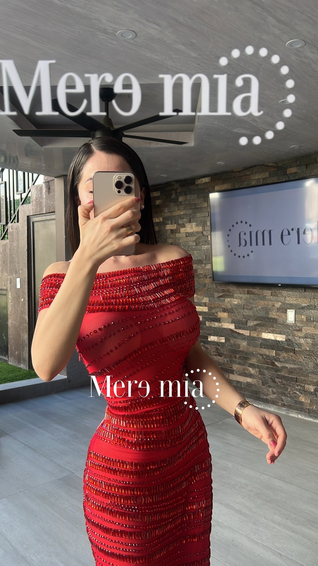 Vestido rojo apl malla