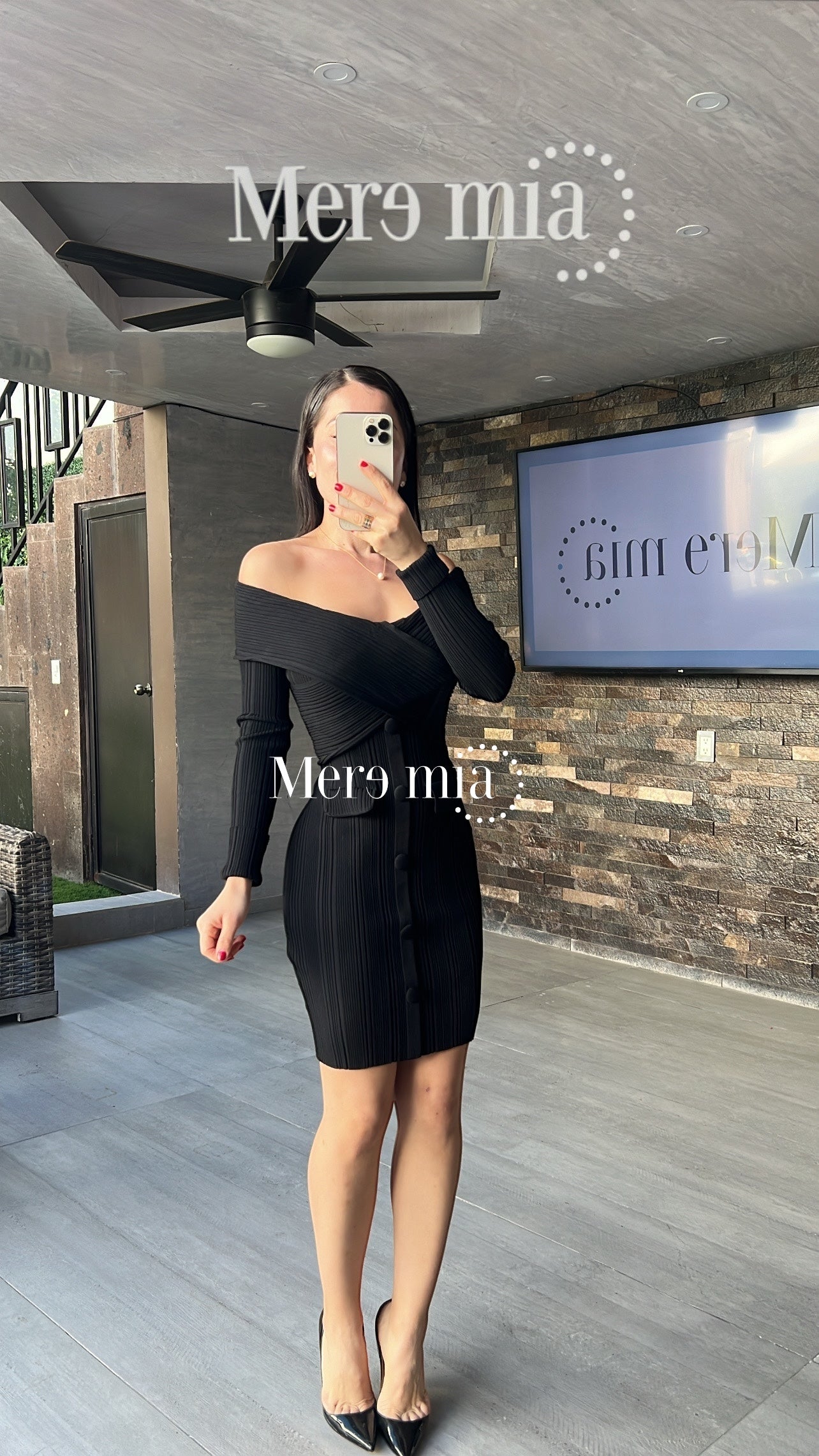 Vestido negro rayado ml