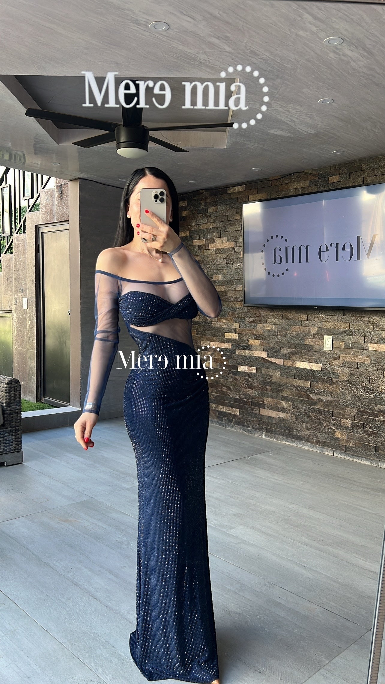 Vestido azul puntos ml