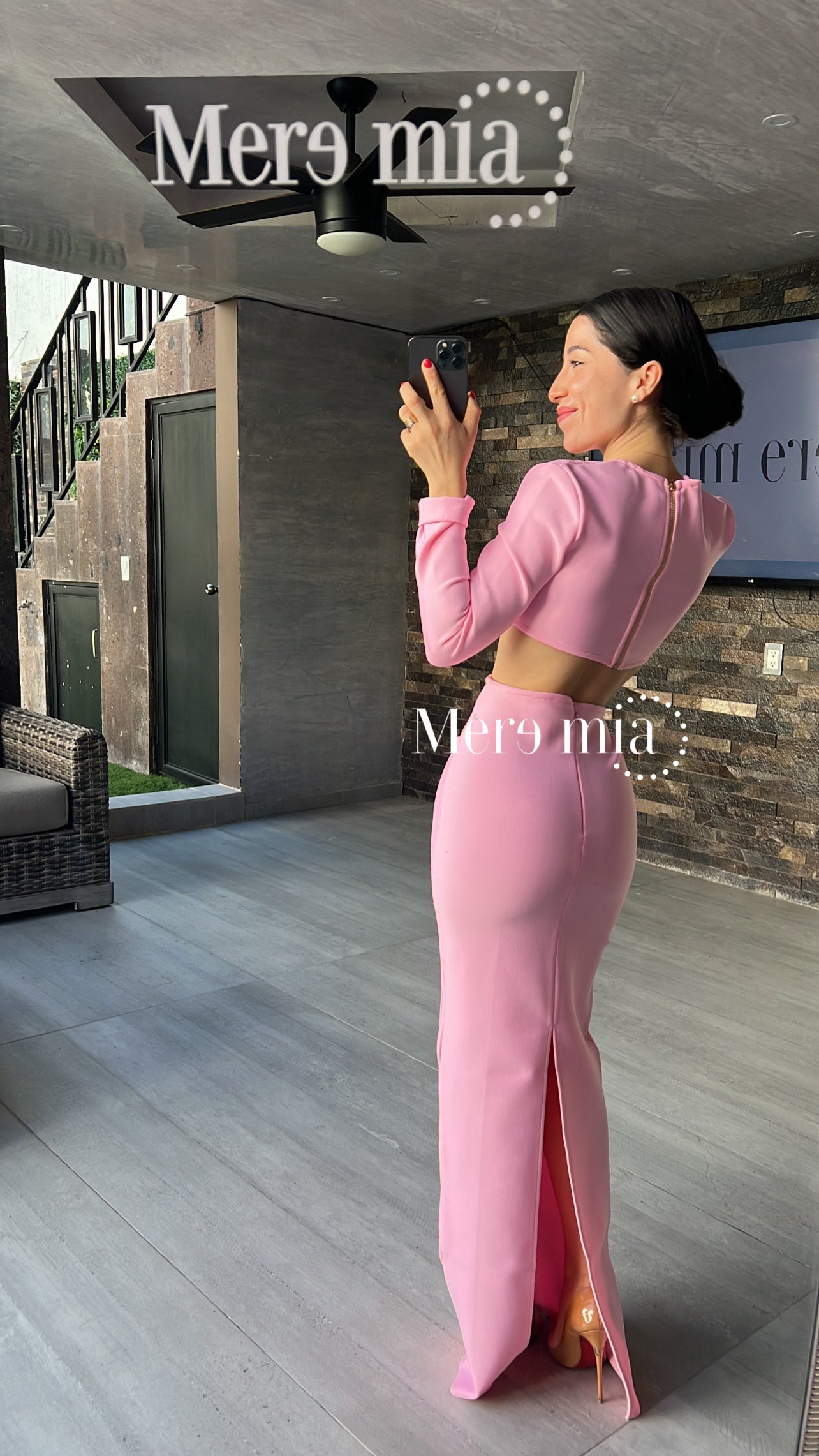 Conjunto rosa tira falda