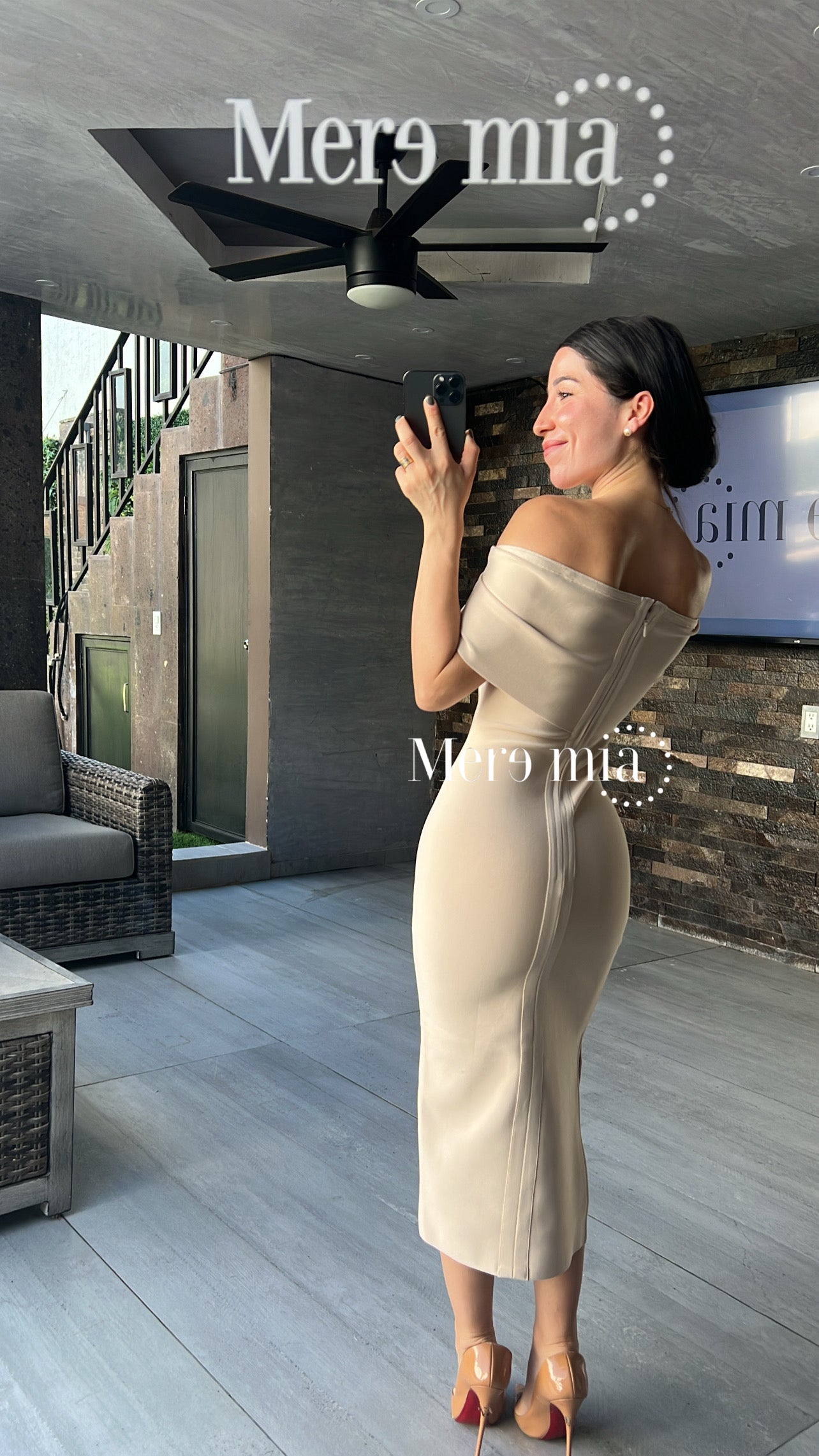 Vestido nude olan liso