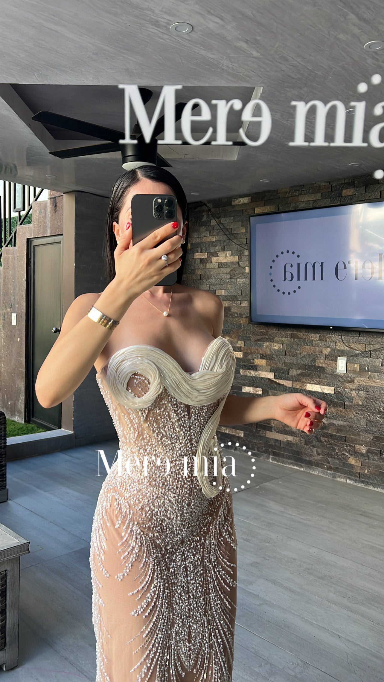 Vestido nude lentejuelas apl