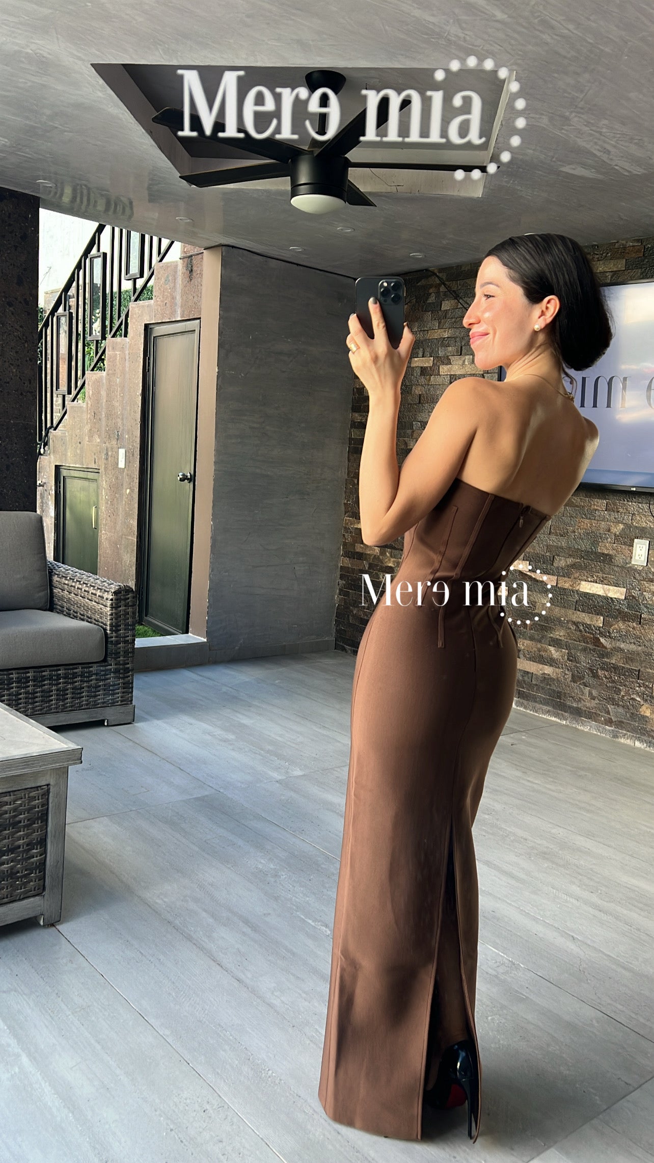 Vestido cafe strapp copas