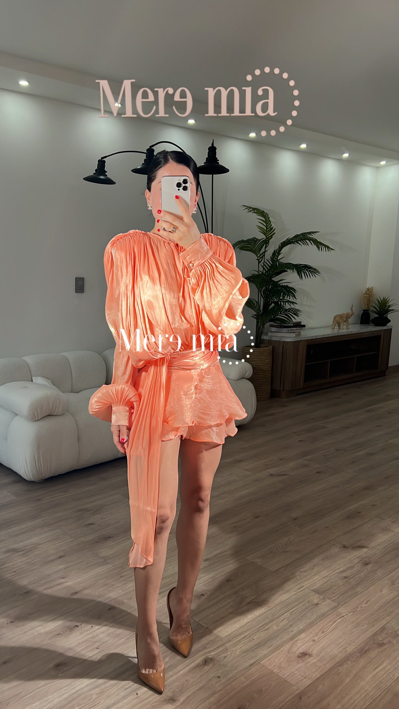 Vestido naranja olanes