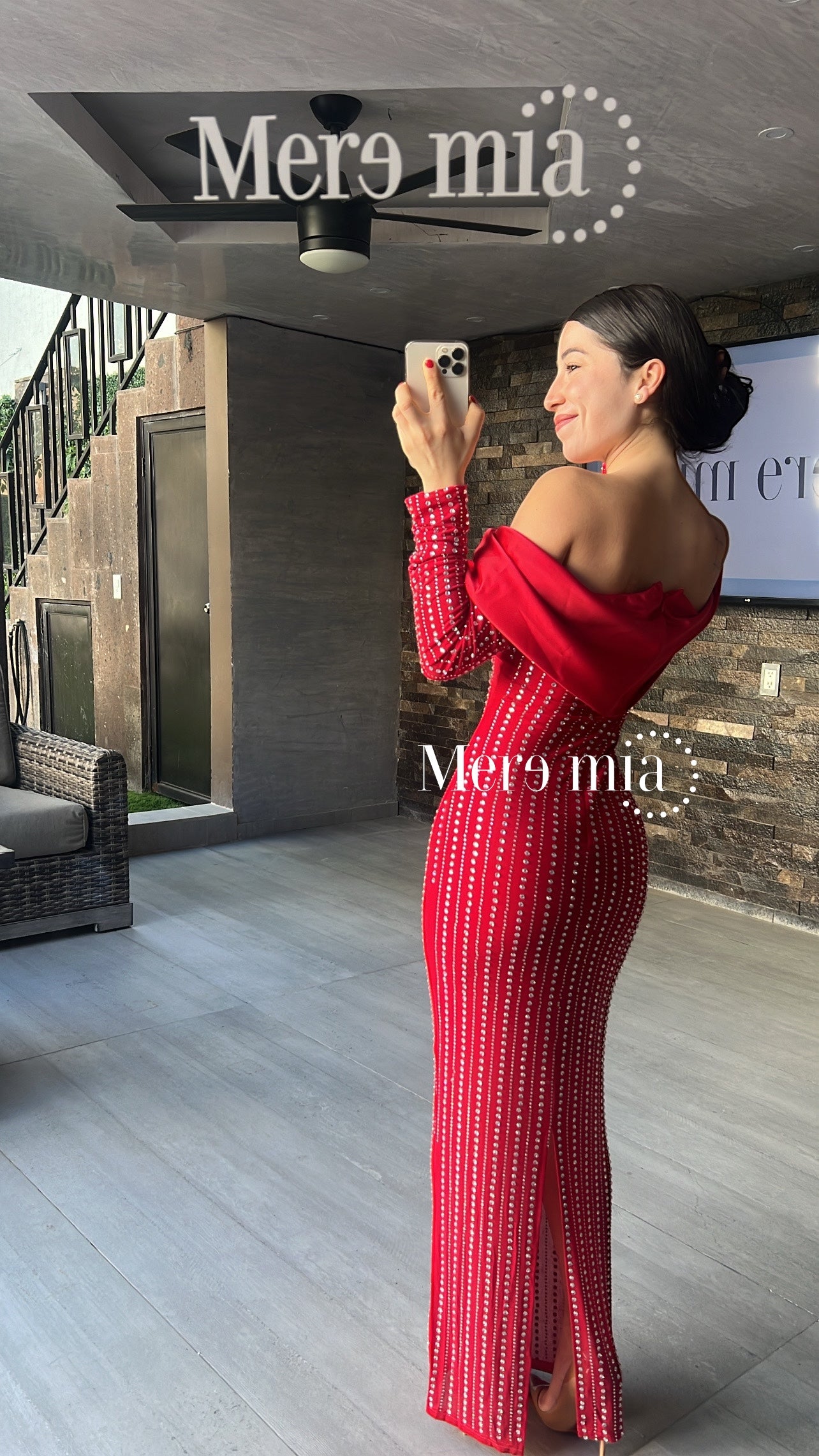 Vestido rojo plata apl ml