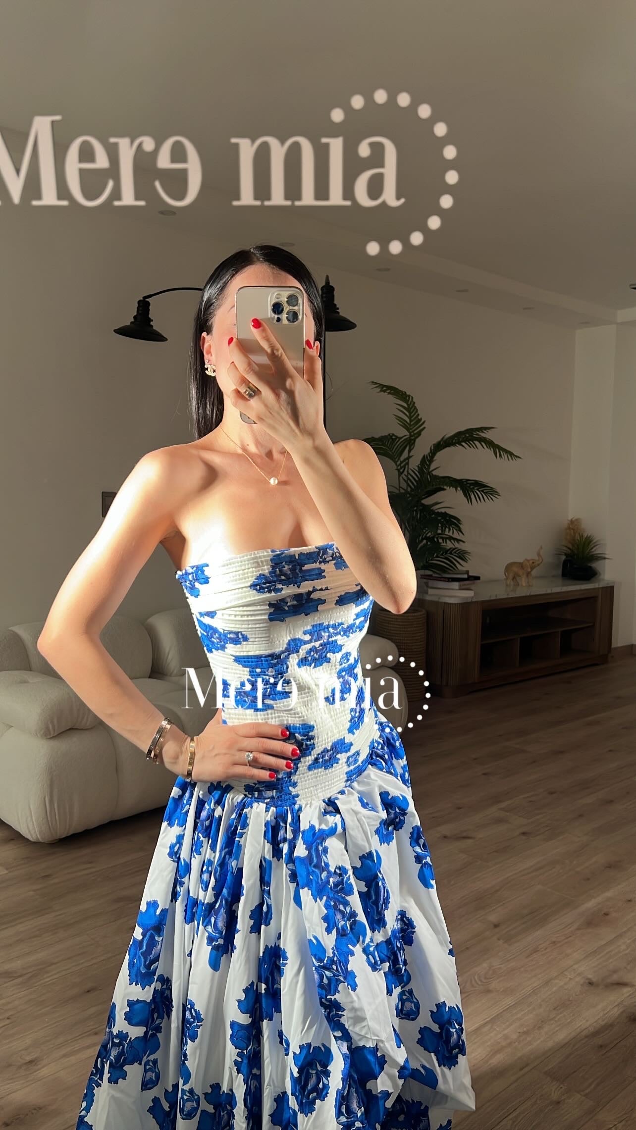 Vestido plisados flores az