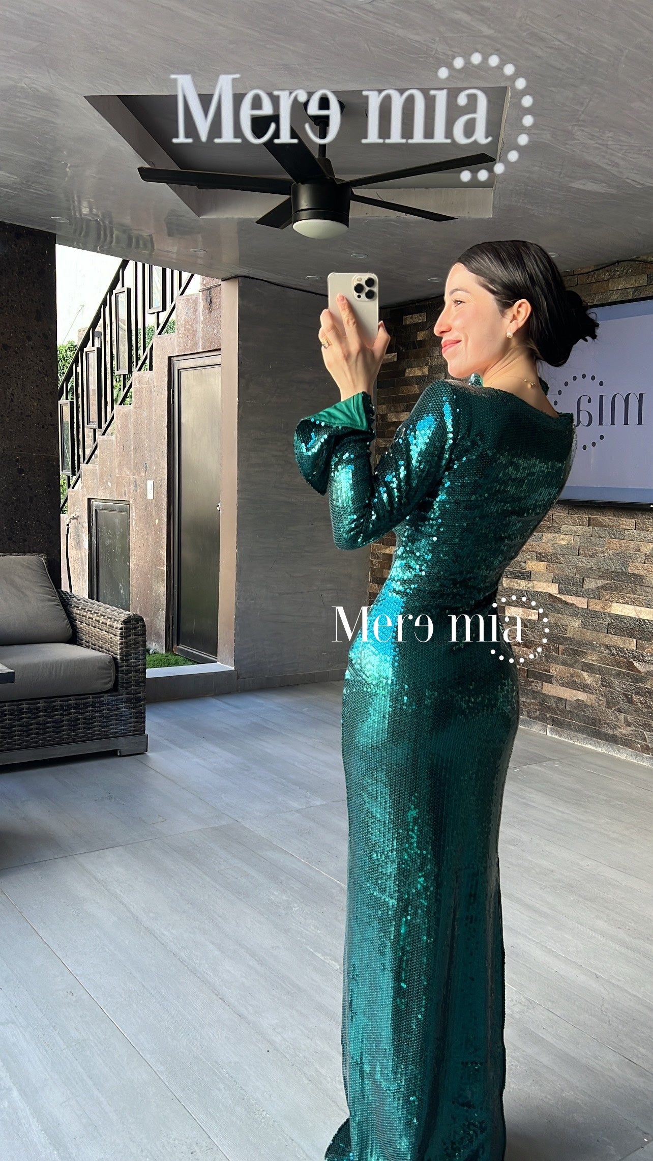 Vestido verde lent circulo