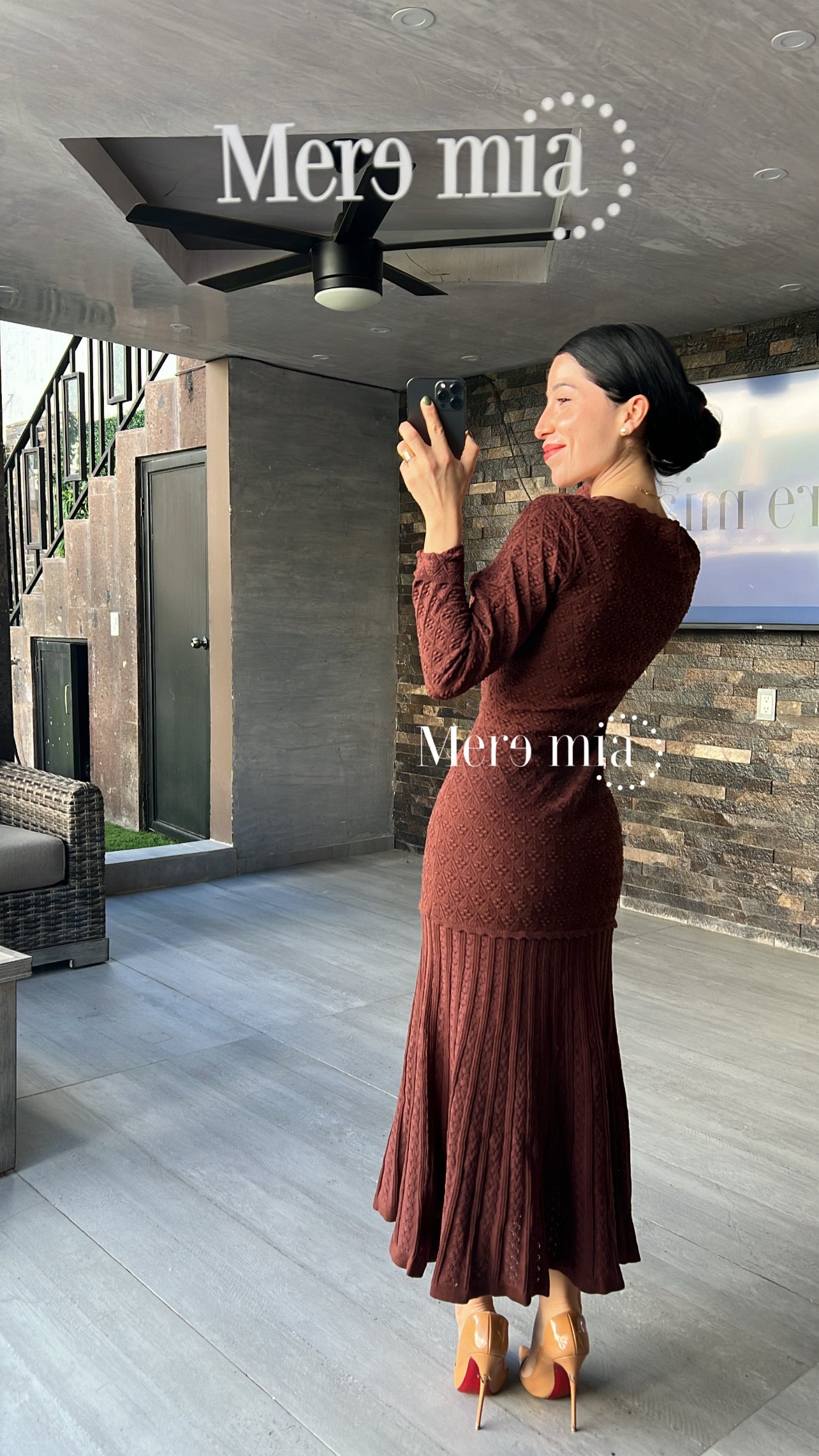 Vestido café ml suelto